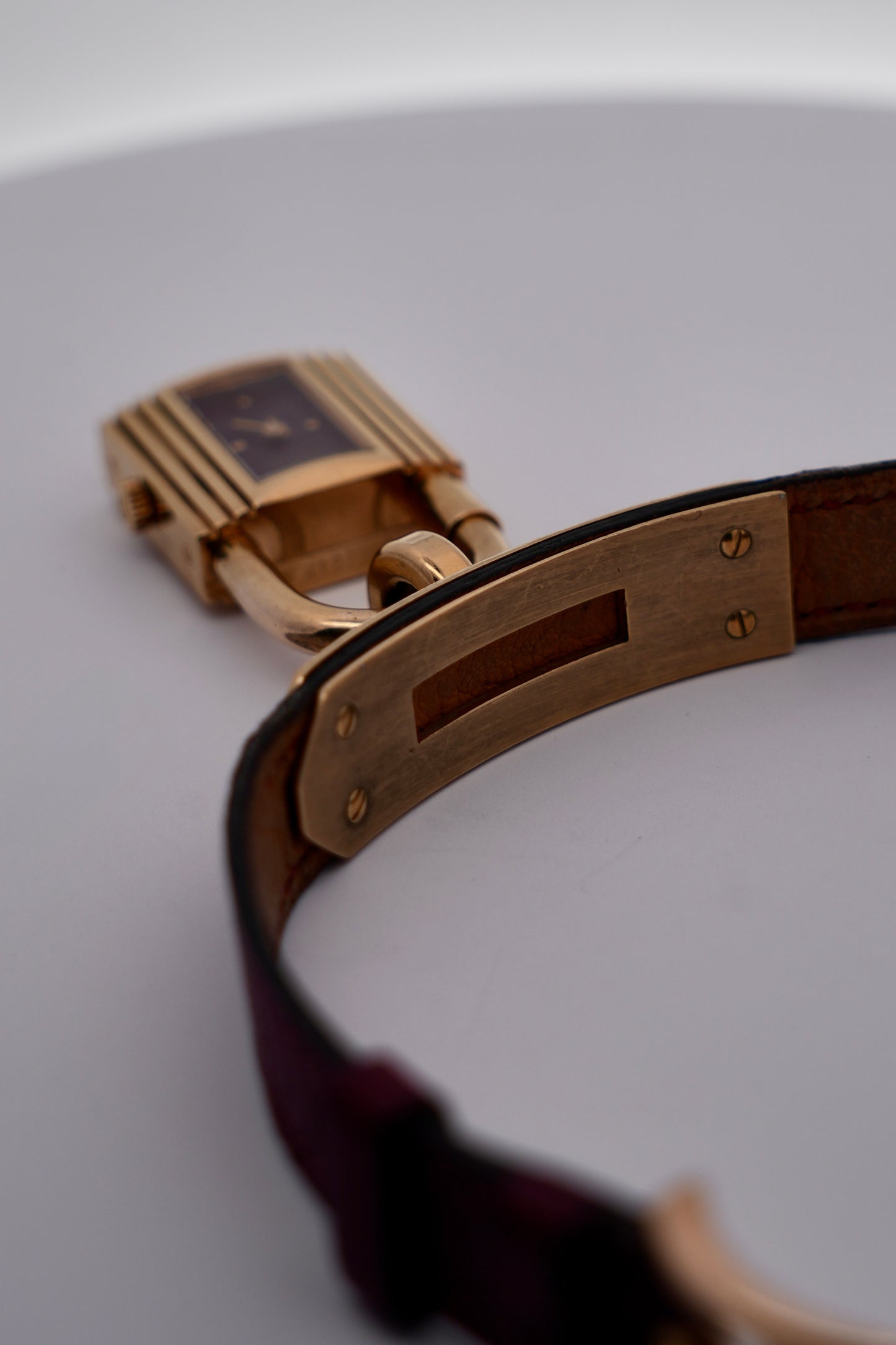 Hermes Paris Kelly Lock Watch - Burgundy - Original Strap - Ladies