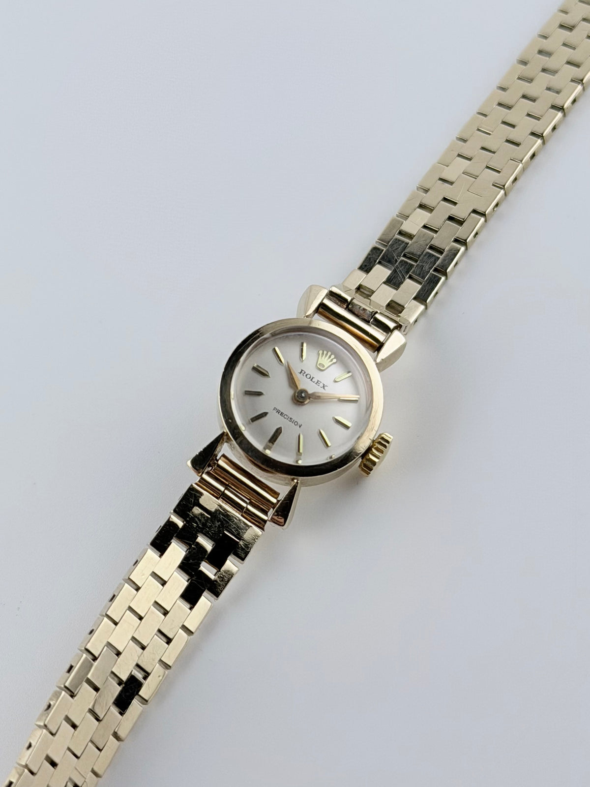 Rolex Precision Ladies Cocktail Watch Manual Wind - 1961 - Solid 9ct Gold - Gold Bracelet - Boxed