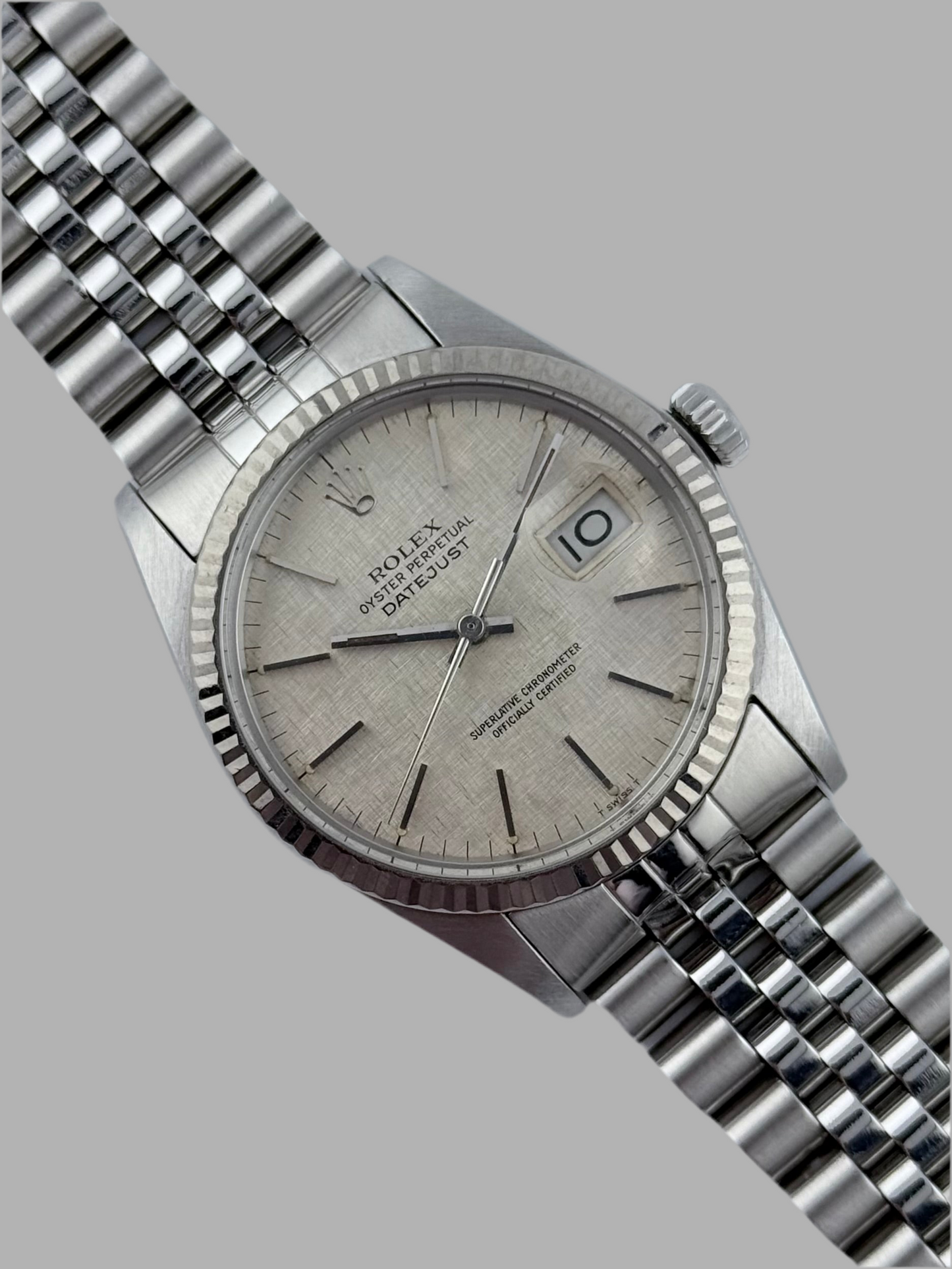 Rolex Datejust Oyster Perpetual - 16014 - White Gold Bezel - Linen Dial
