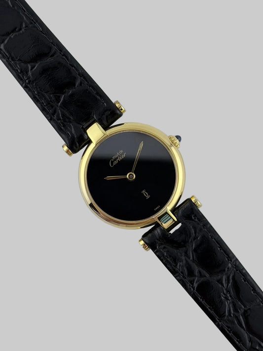 Cartier Must de Vendome Quartz - 18 - Onyx Dial - Ladies