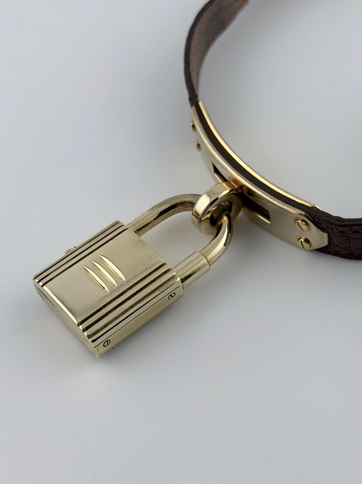Hermes Paris Kelly Lock Watch -  Burgundy - Original Box