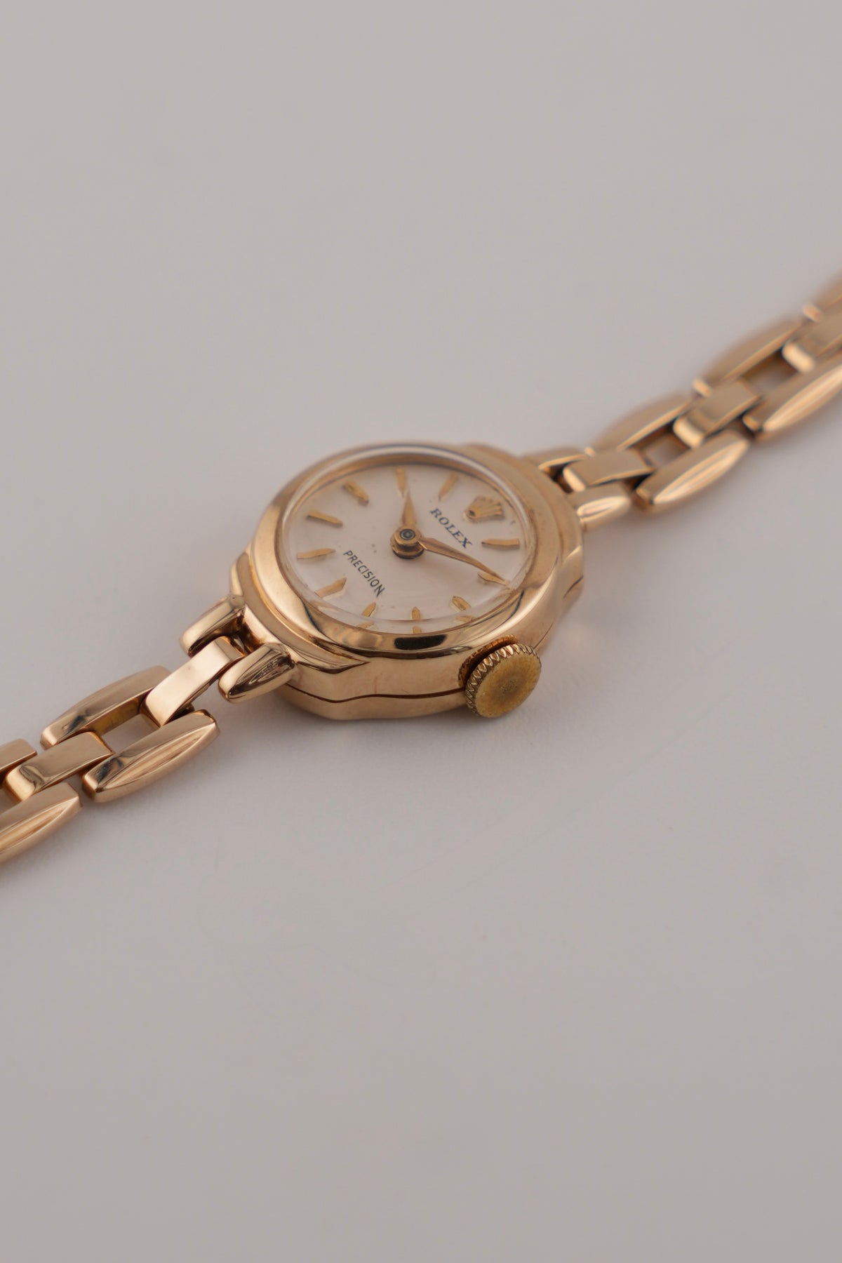 Rolex Precision Ladies Cocktail Watch Manual Wind - 1955 - Solid 9ct Gold - Rolex Gold Bracelet - Boxed