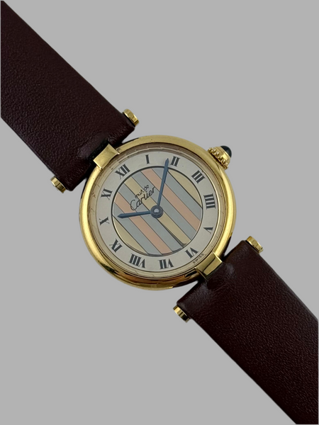 【Cartier】must de VENDOME クォーツ Vintage Must de Cartier Vendome Quartz, “Onyx” Style Black Dial