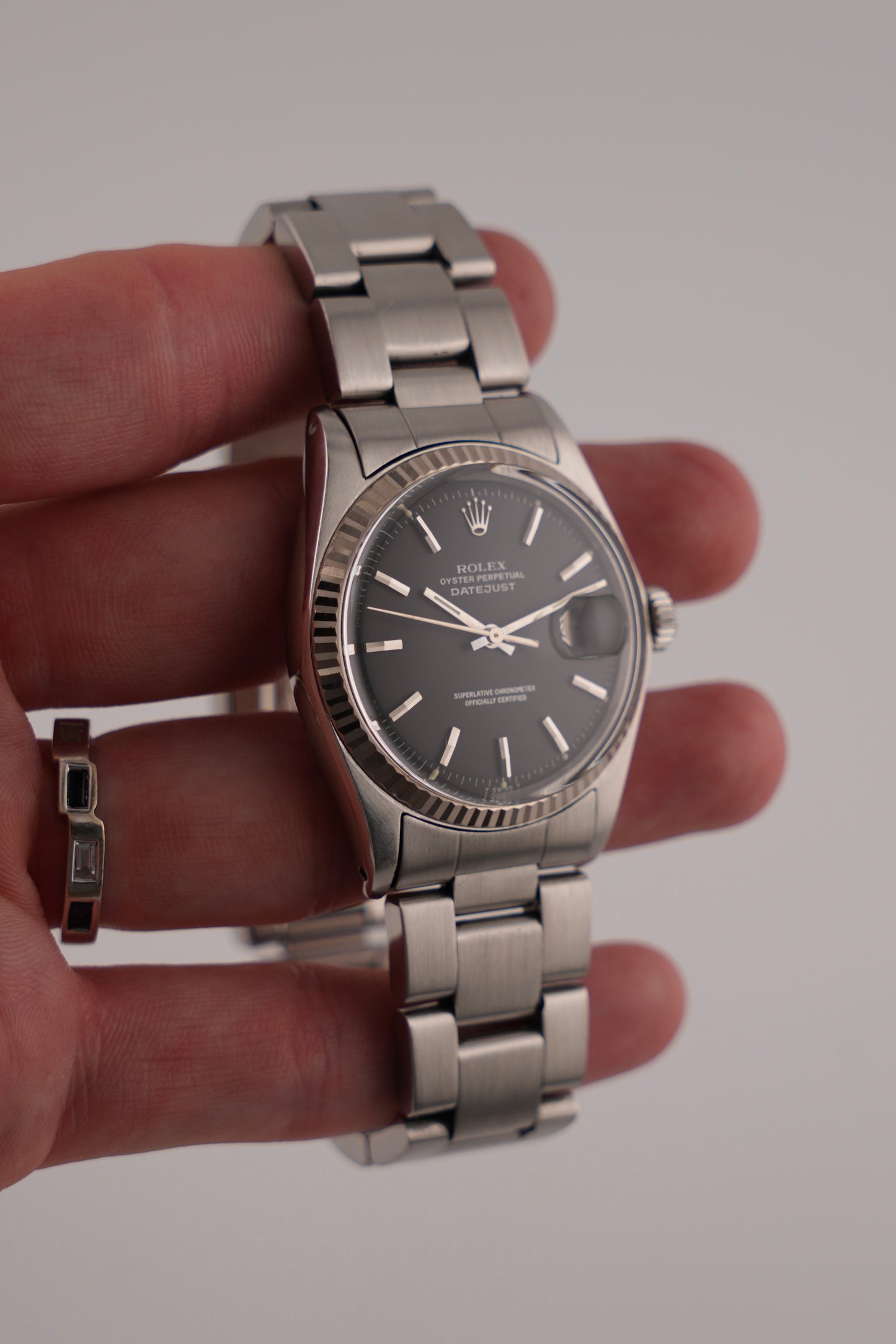 Rolex Datejust Oyster Perpetual Automatic - Rare Matte Black Dial - 1601