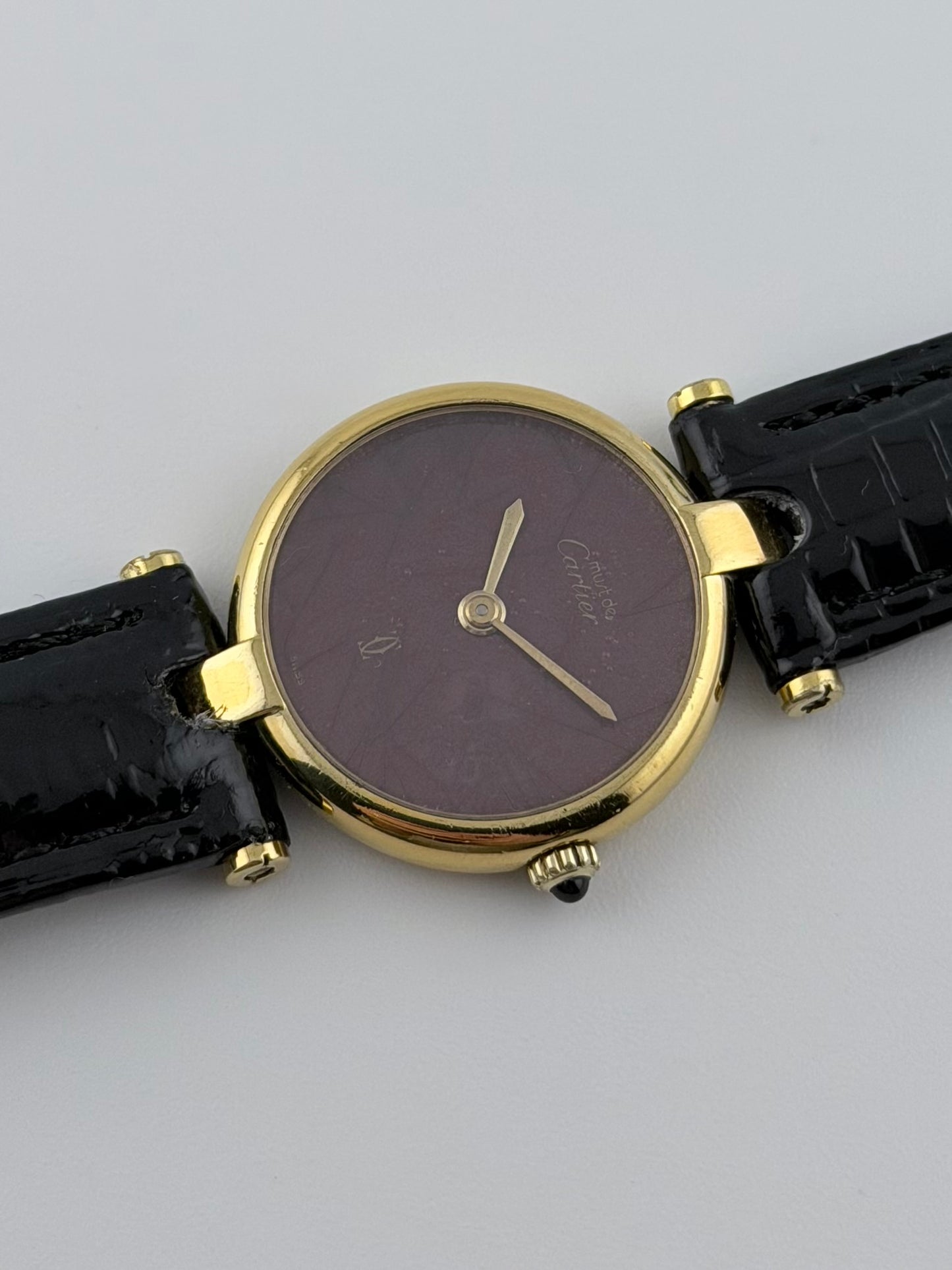 Cartier Must de Cartier Paris Quartz - 18 - Burgundy Tortoise Shell Dial - Ladies