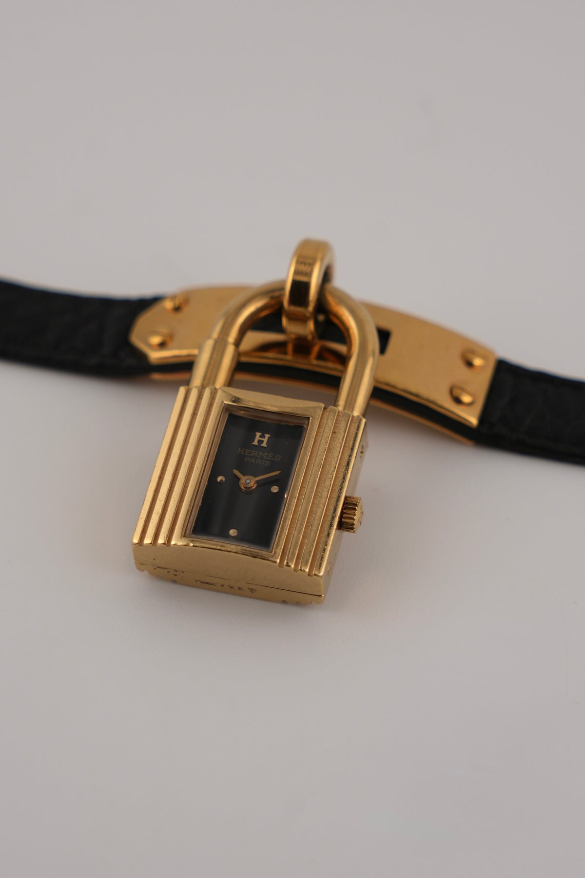 Hermes Paris Kelly Lock Watch -  Black - with Box