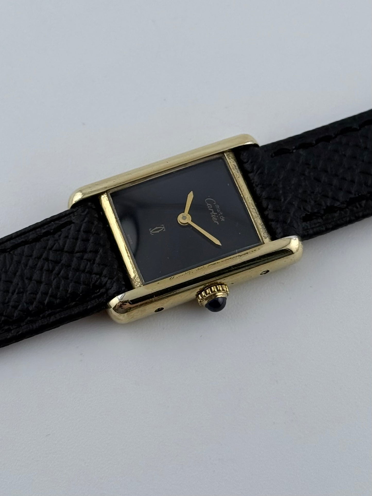 Cartier Must De Paris Tank Manual Wind - 3- Black Dial