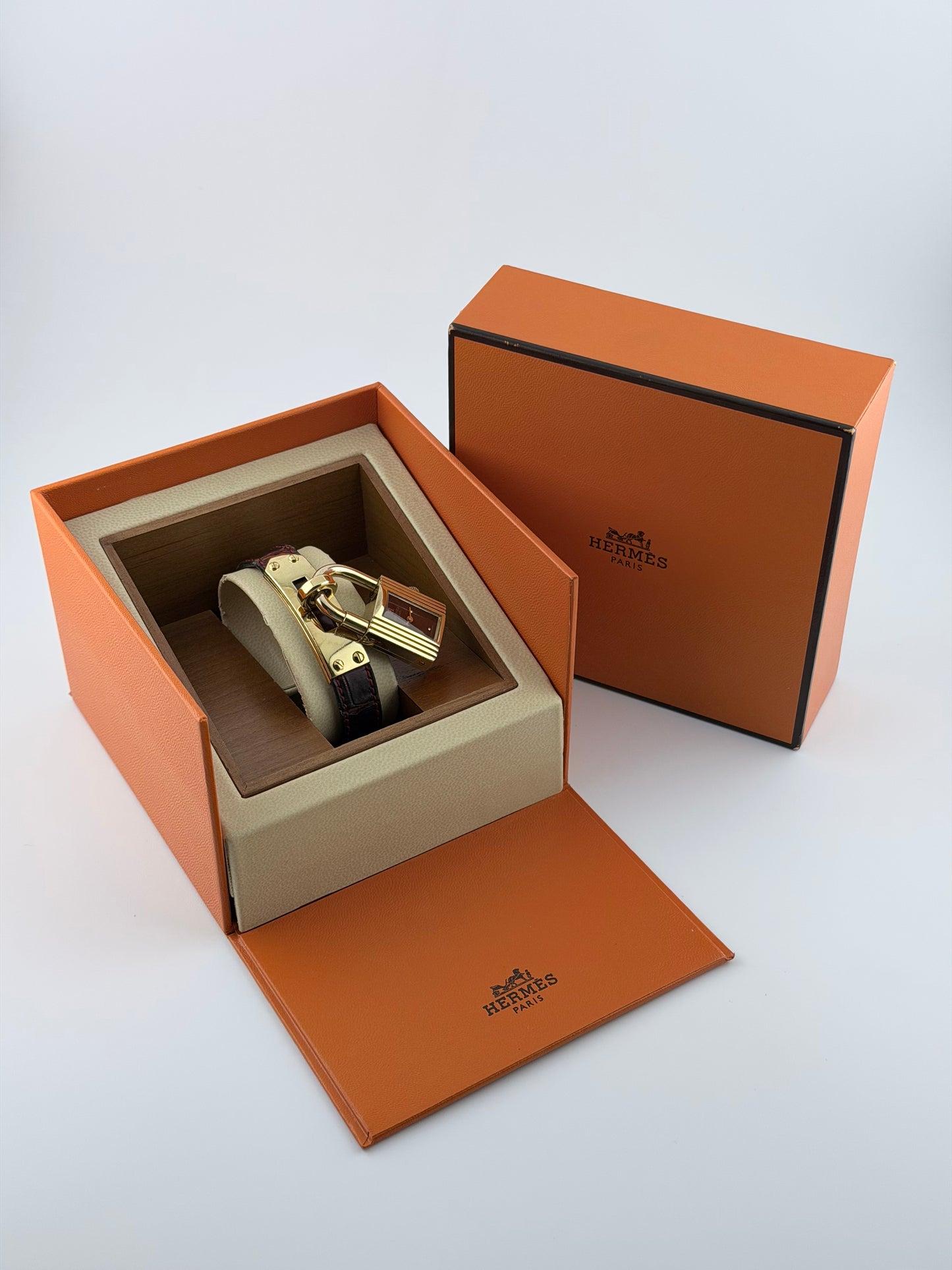 Hermes Paris Kelly Lock Watch -  Burgundy