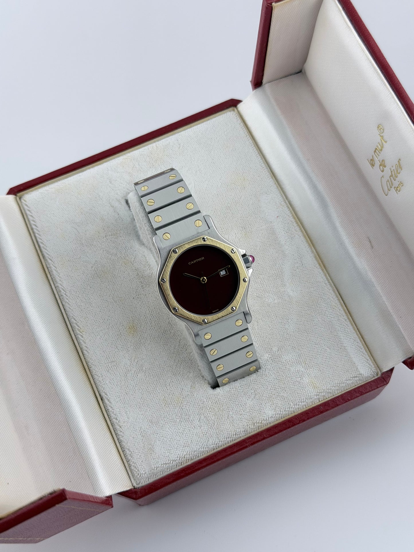 Cartier Santos Octagon Automatic Date - 2966 - RARE! - Box and Papers!