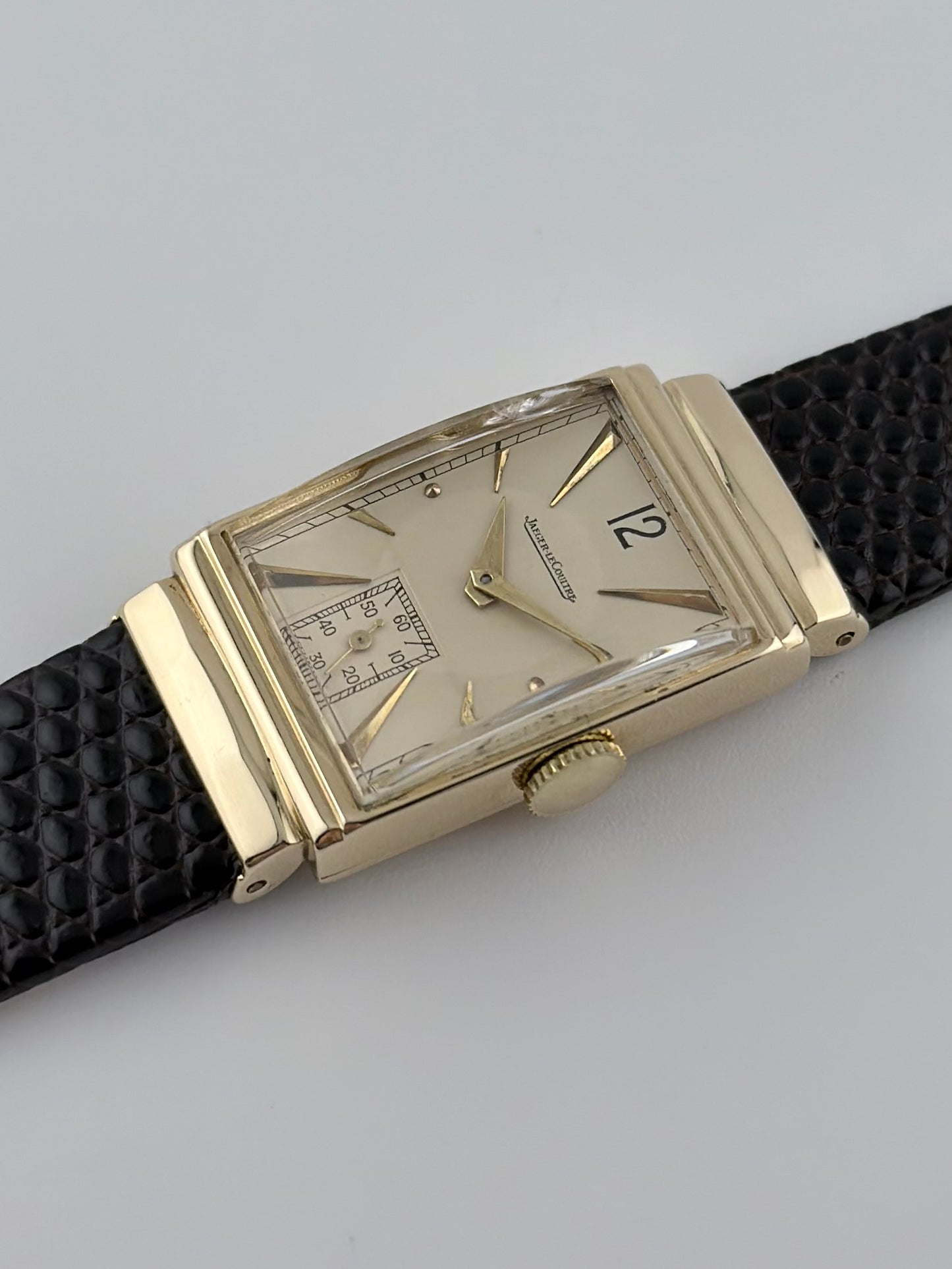 Jaeger LeCoultre Tank Manual Wind Sub Seconds - 14ct Solid Gold - Rare