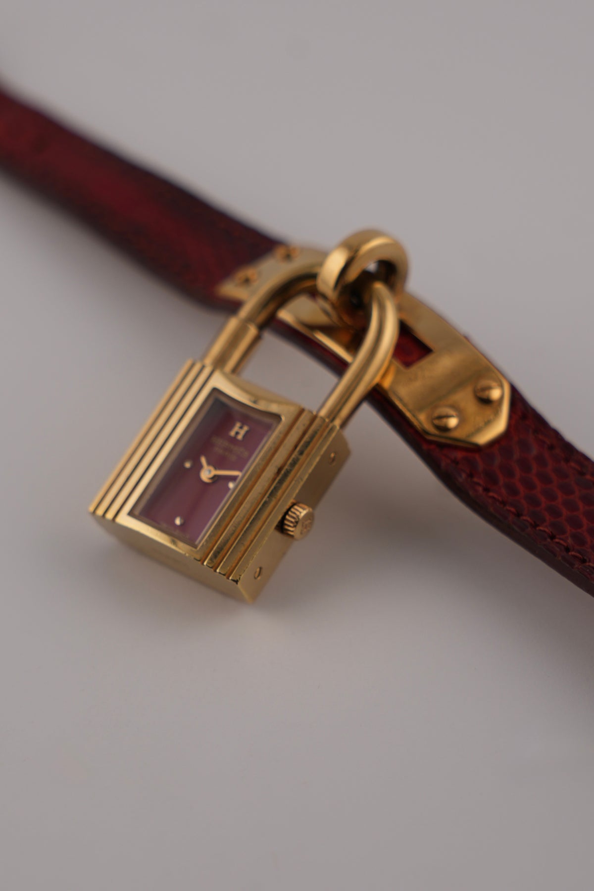 Hermes Paris Kelly Lock Watch -  Red - with Box