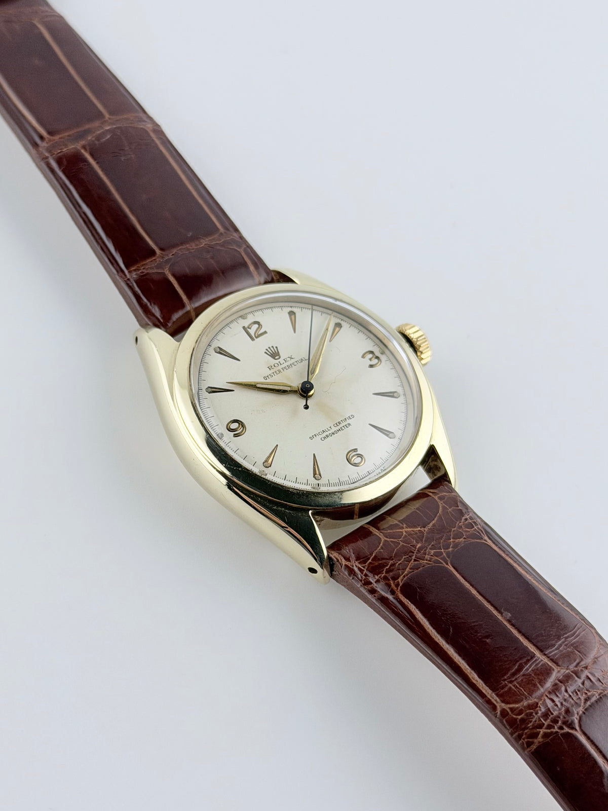Rolex Oyster Perpetual Automatic Semi-Bubble Back - 6084 - Rare - with Rare Crown