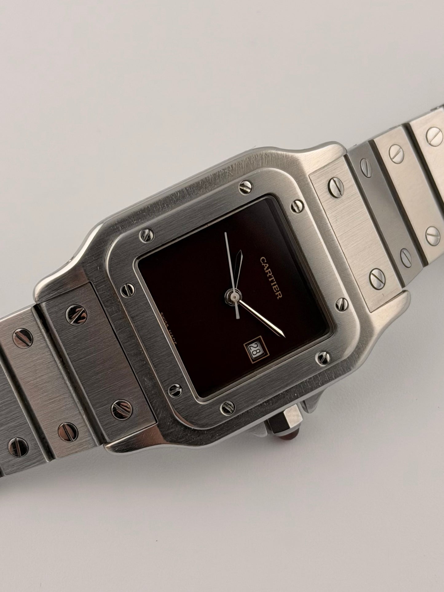 Cartier Santos Carree Automatic - Ultra Rare Burgundy - 2960 - Original Box