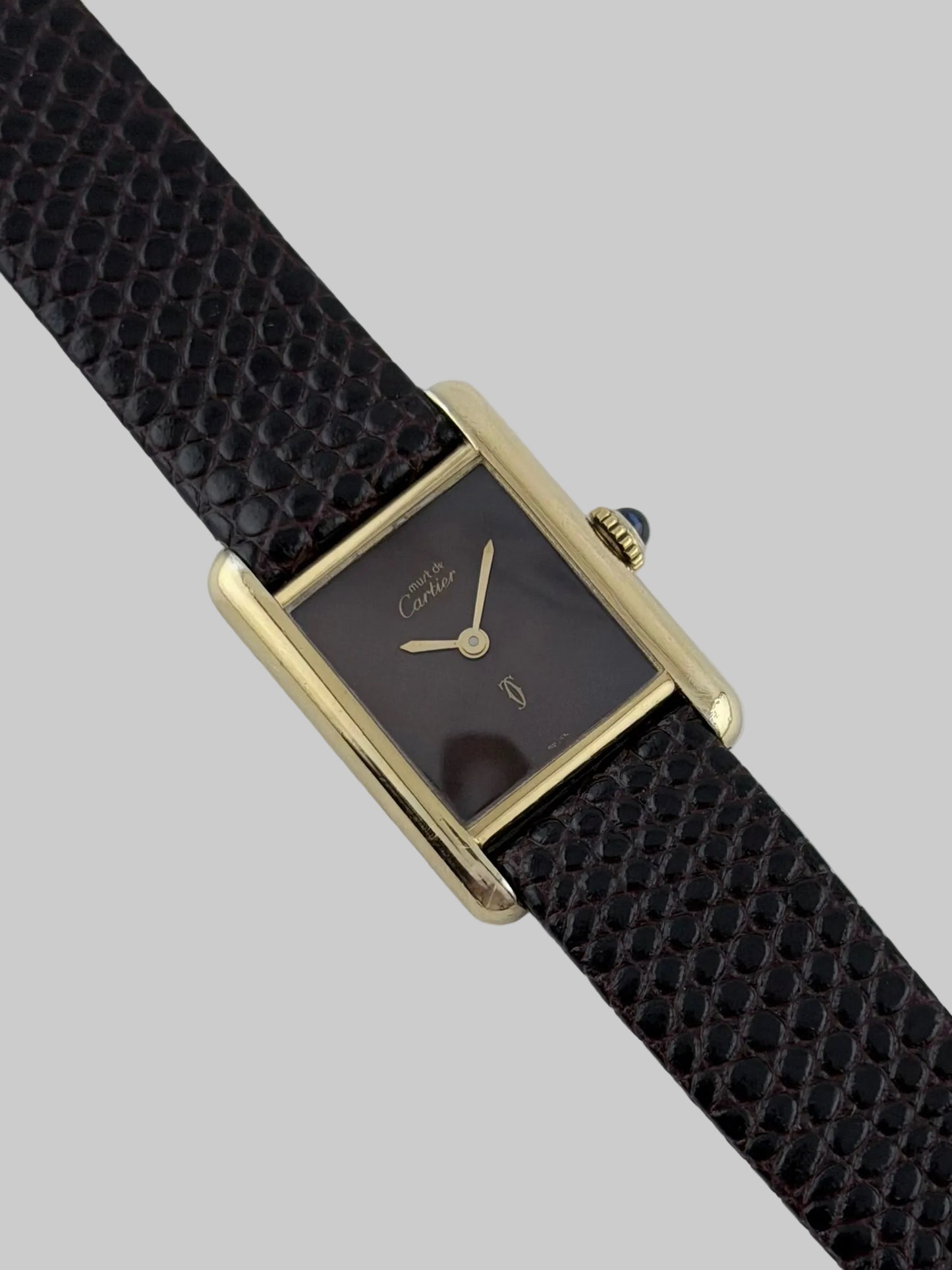 Cartier Must de Tank - 3 - Manual Wind - "Wood" Dial - Original Box - Ladies