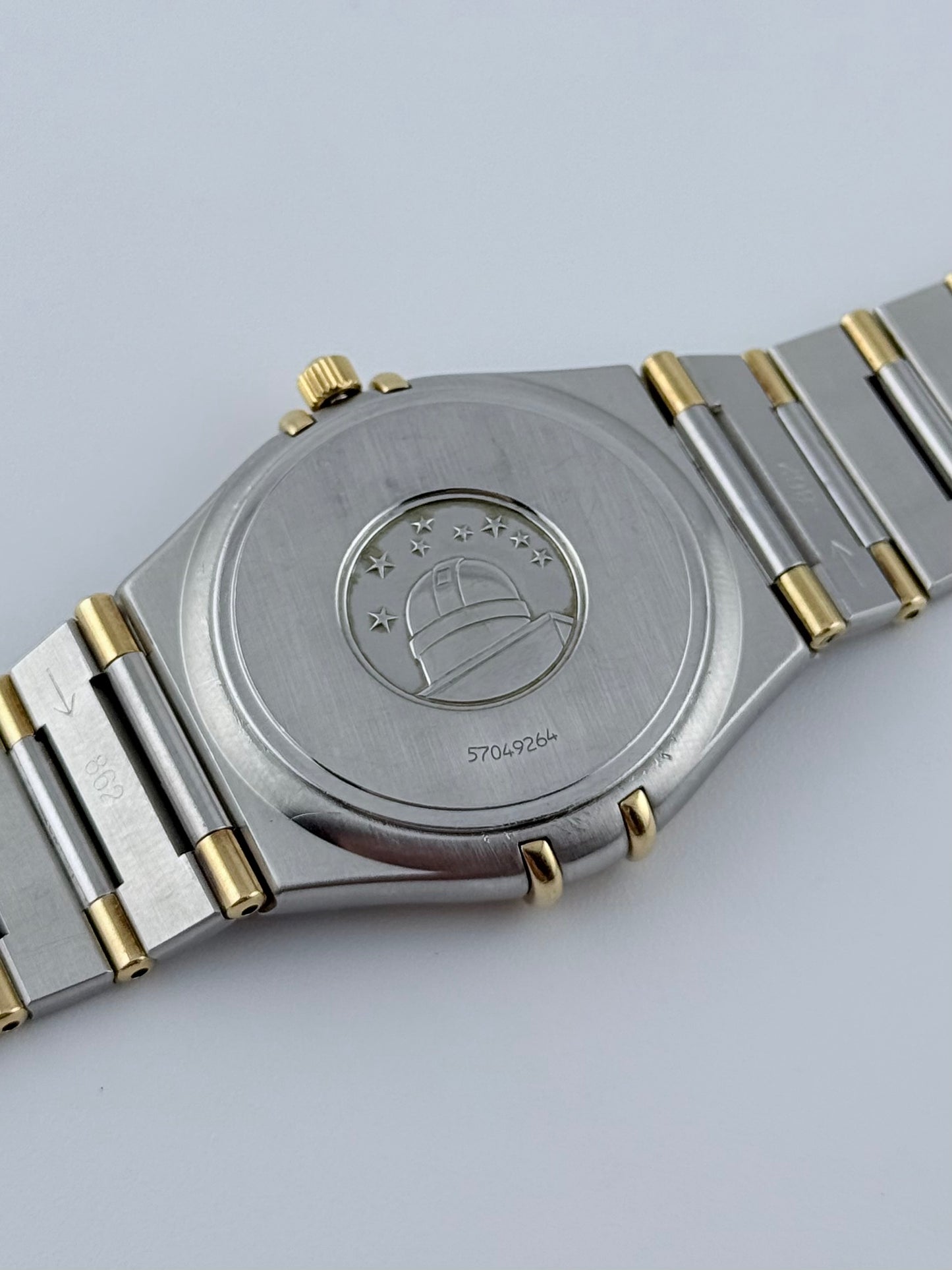 Omega Constellation Quartz Date 396.1201 - Linen Dial - Two-Tone
