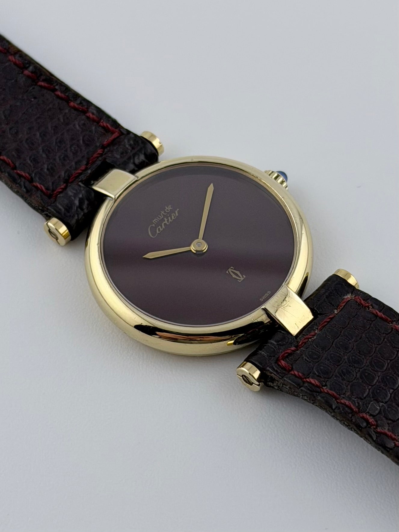 Cartier Must de Cartier Vendome Quartz - 18 - Burgundy Dial - Ladies