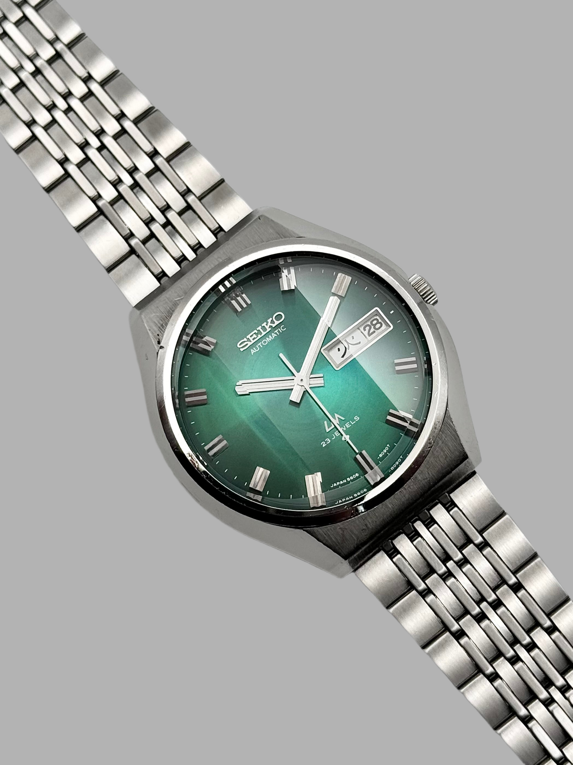 Seiko Lord Matic JDM Japanese Day Date Rare Faceted Crystal 5606 8 The Wrist Watcher