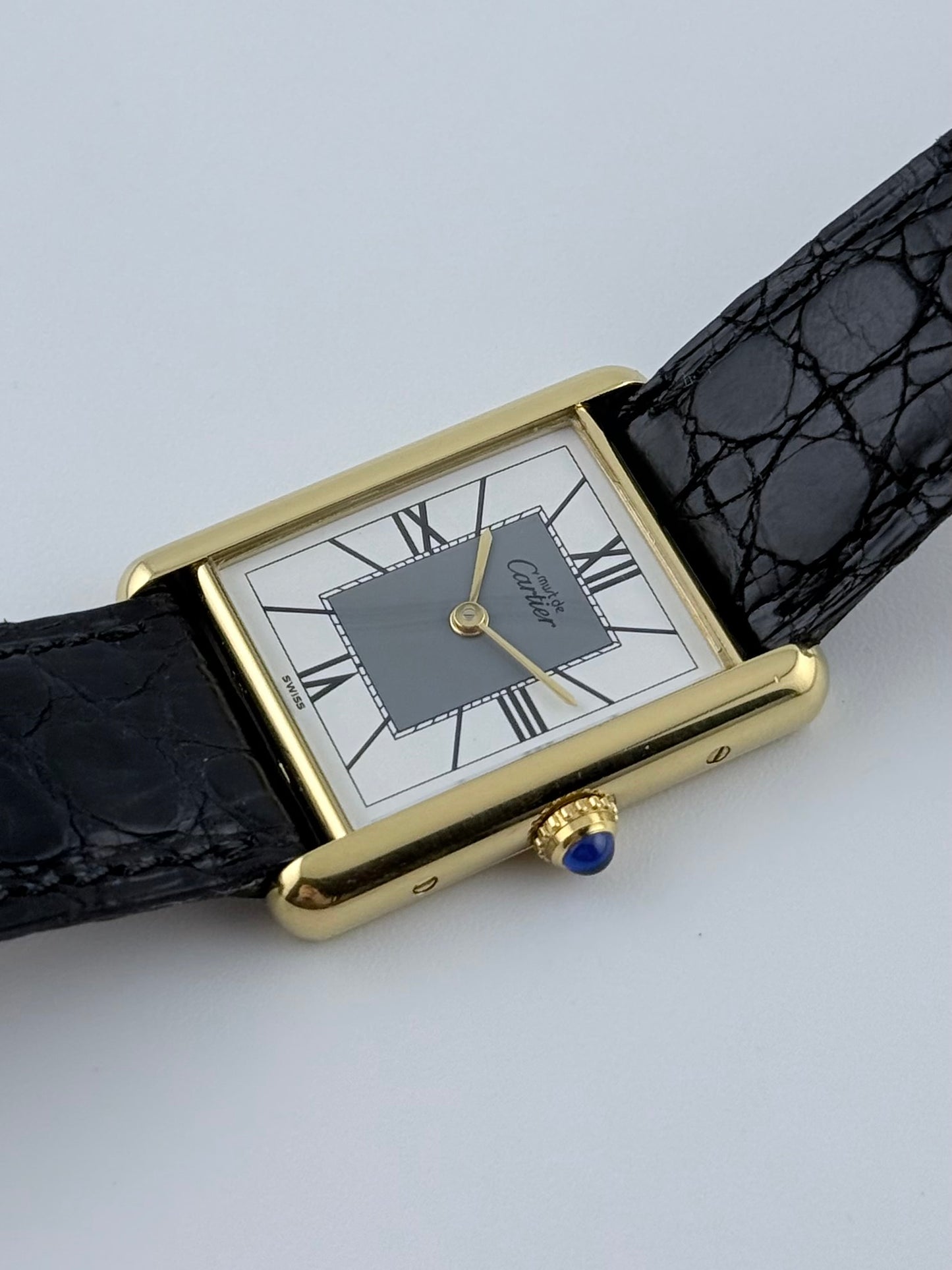 Cartier Tank Must De Tank Vermeil - Grey Art Deco Dial 590005 - Box and Papers