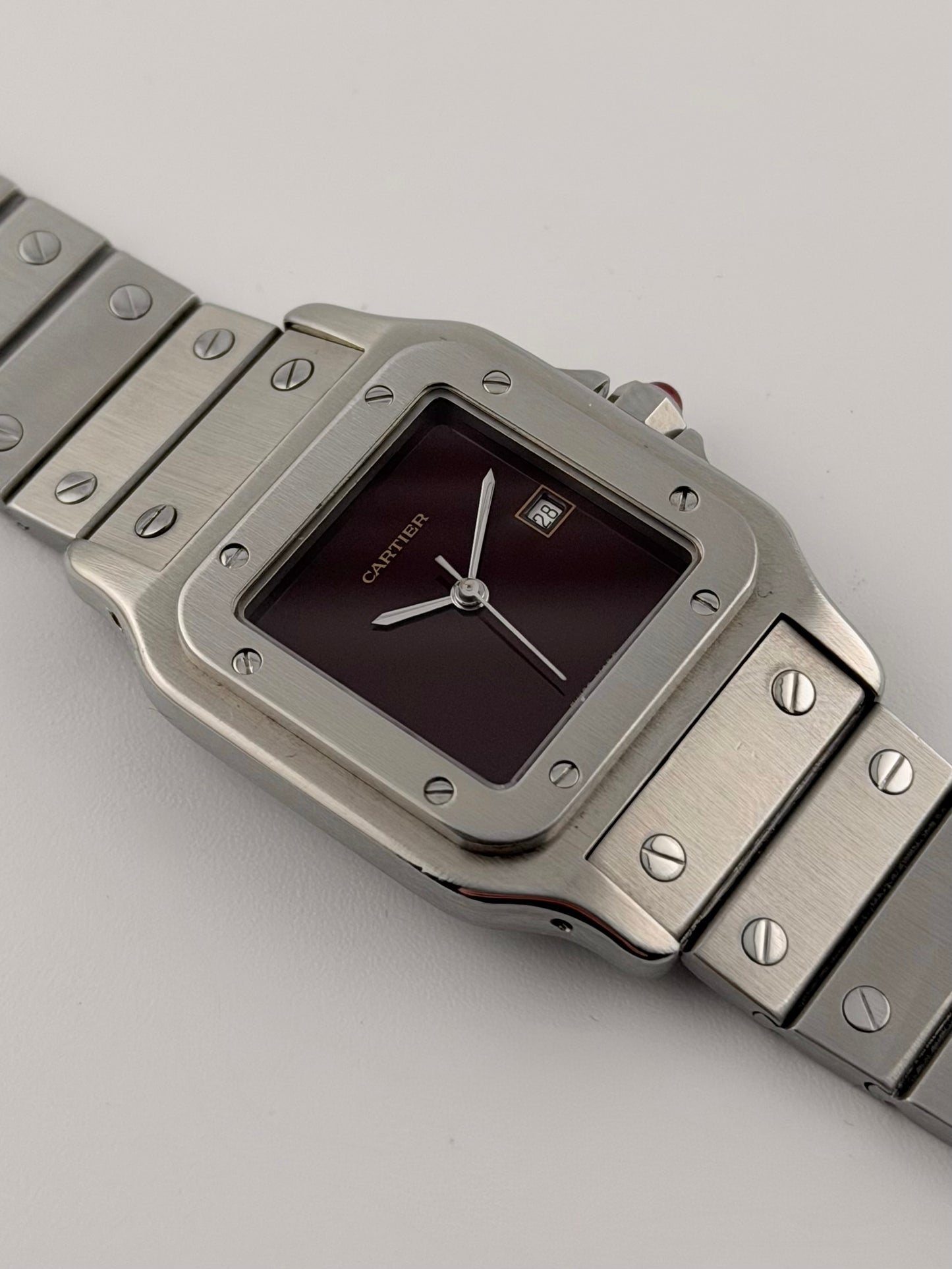 Cartier Santos Carree Automatic - Ultra Rare Burgundy - 2960 - Original Box
