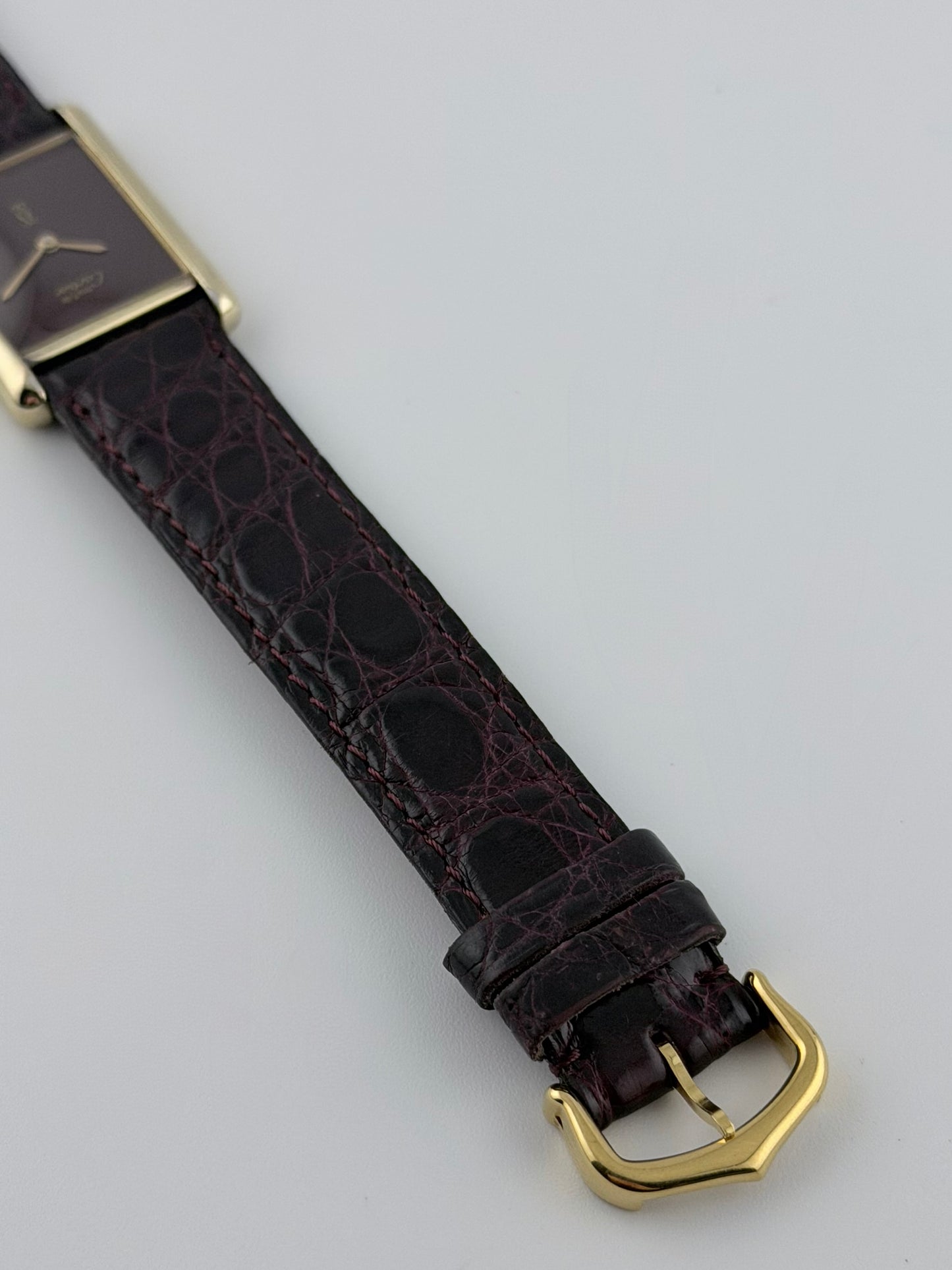 Cartier Must De Paris Tank Manual Wind - 6 - Burgundy Dial
