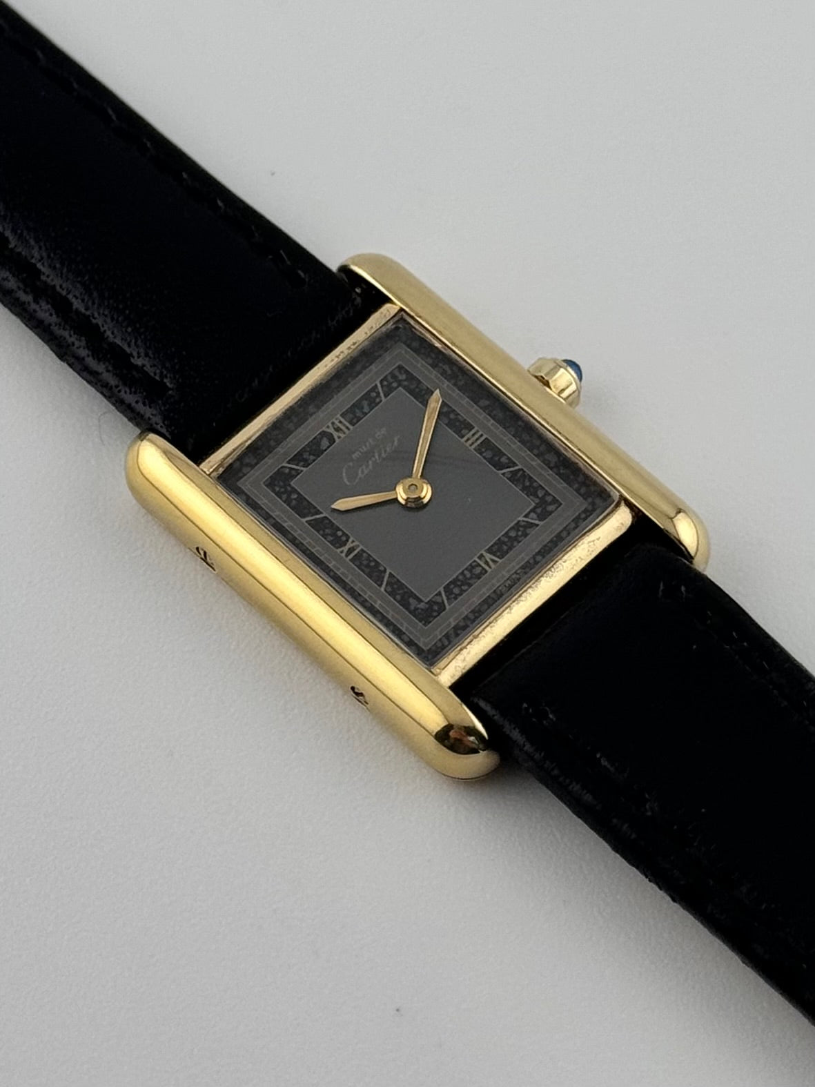 Cartier Tank Must De Cartier Paris - Grey and Black Dial with Gold Roman Numerals - 25426
