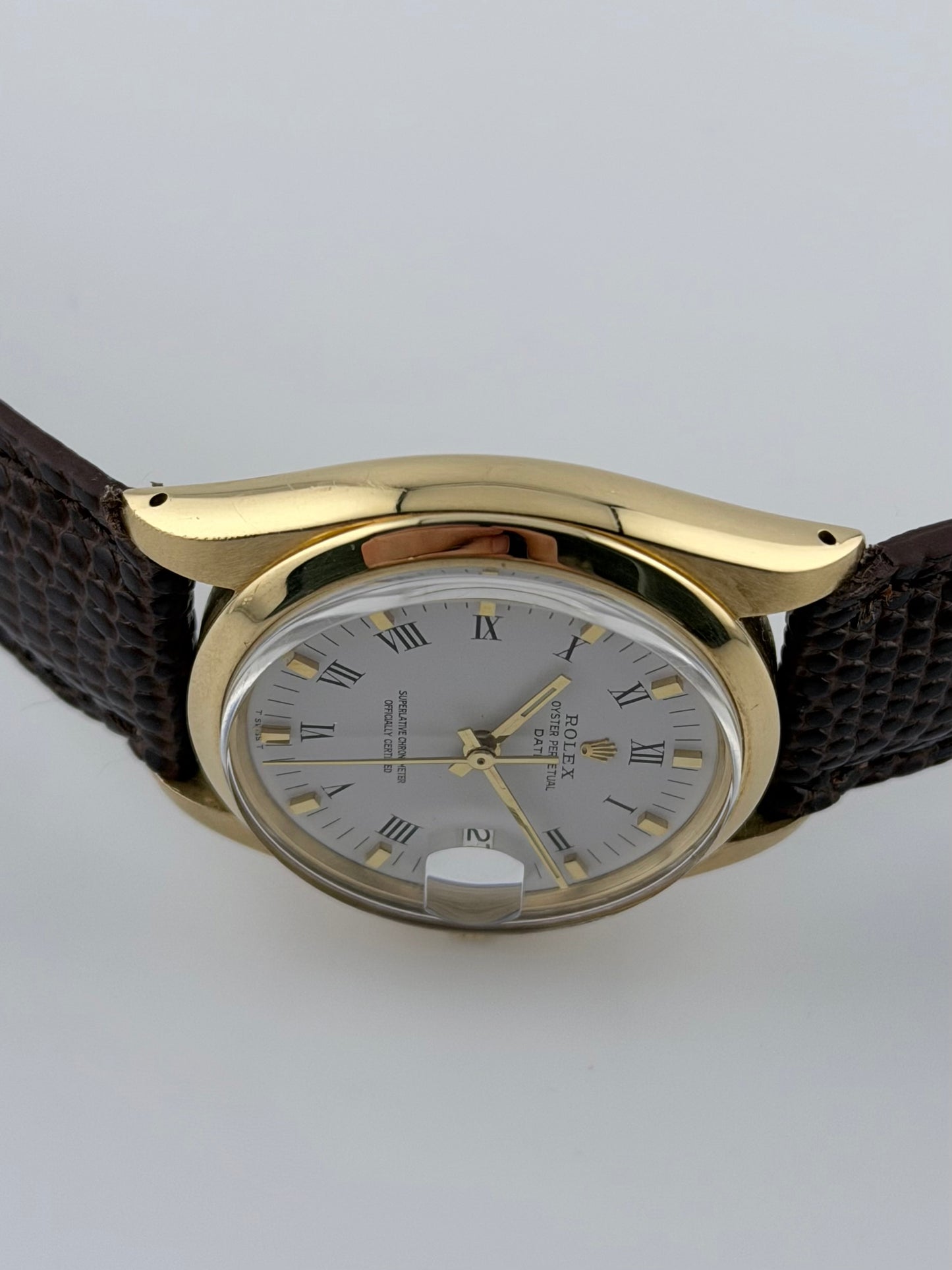 Rolex Oyster Perpetual Date Automatic 18kt Gold - 1500 - Rare Buckley Dial