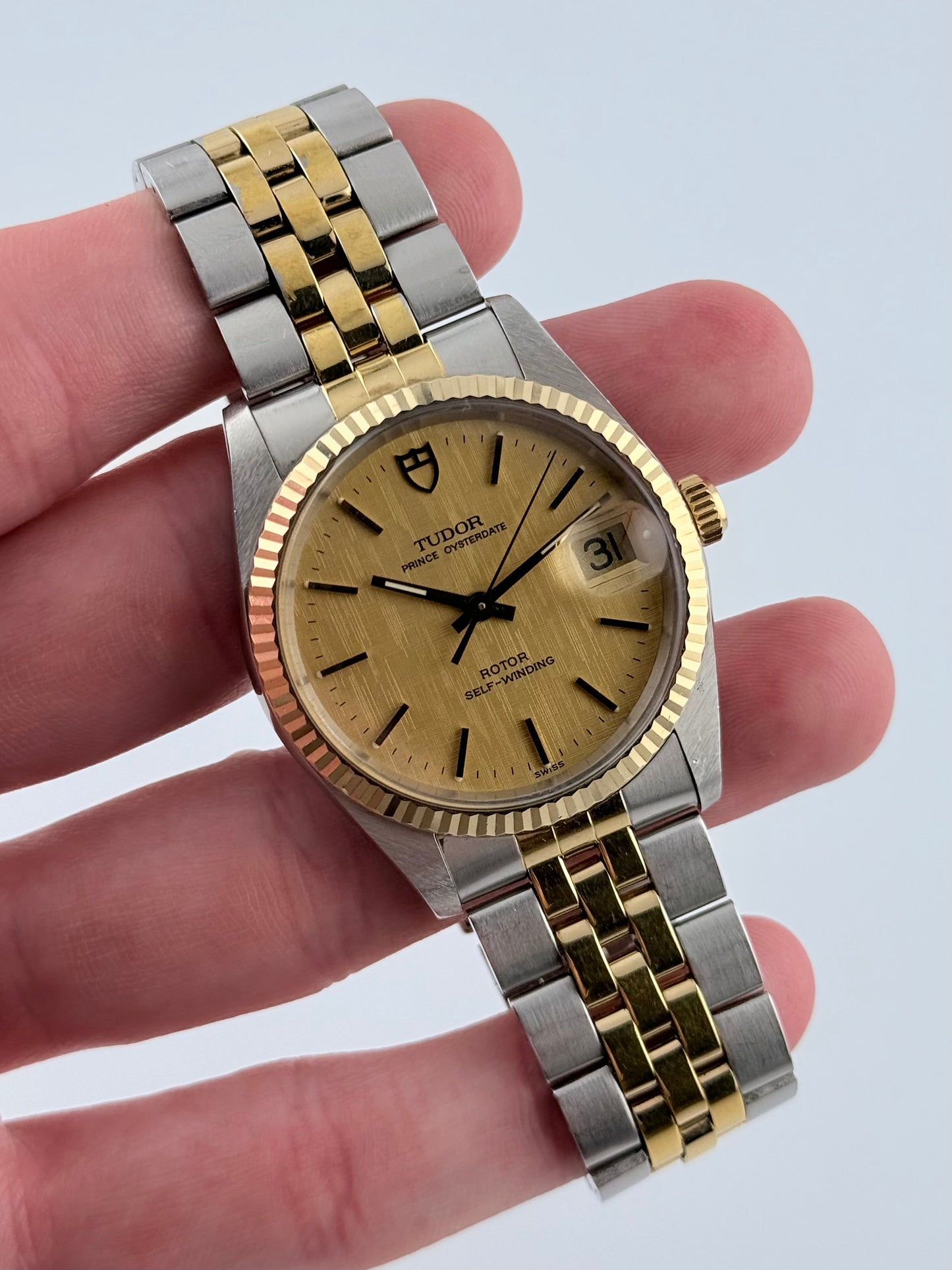 Tudor Prince Oysterdate 74033 Two-Tone - Rare Linen Dial