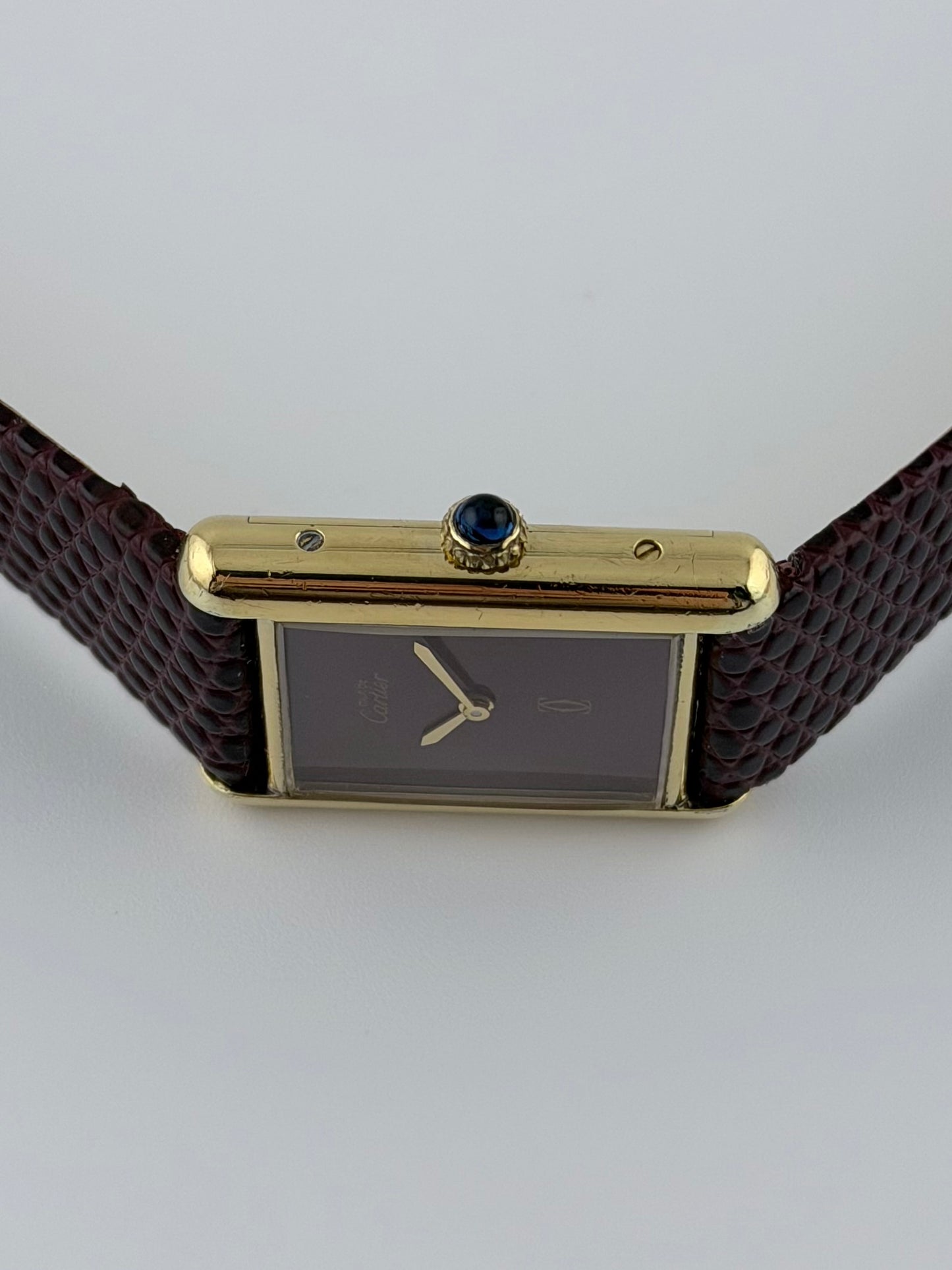Cartier Must De Paris Tank Manual Wind - 6 - Burgundy Dial