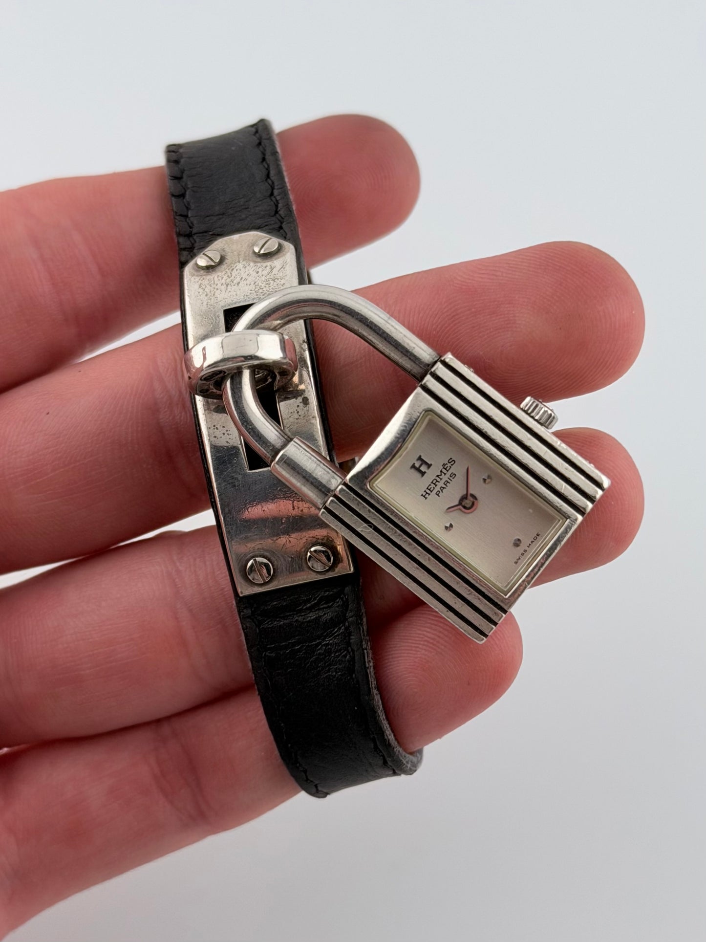 Hermes Paris Kelly Lock Watch -  Rare Solid 925 Silver - Ladies