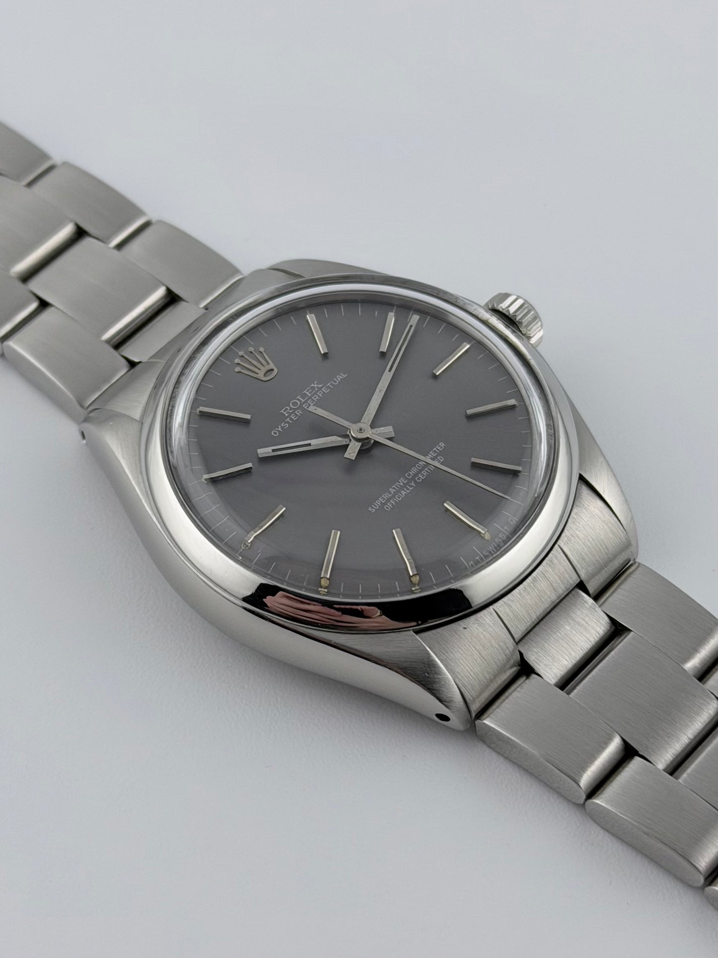 Rolex Oyster Perpetual Automatic 1002 - Rare Grey Ghost Dial - Box and Papers