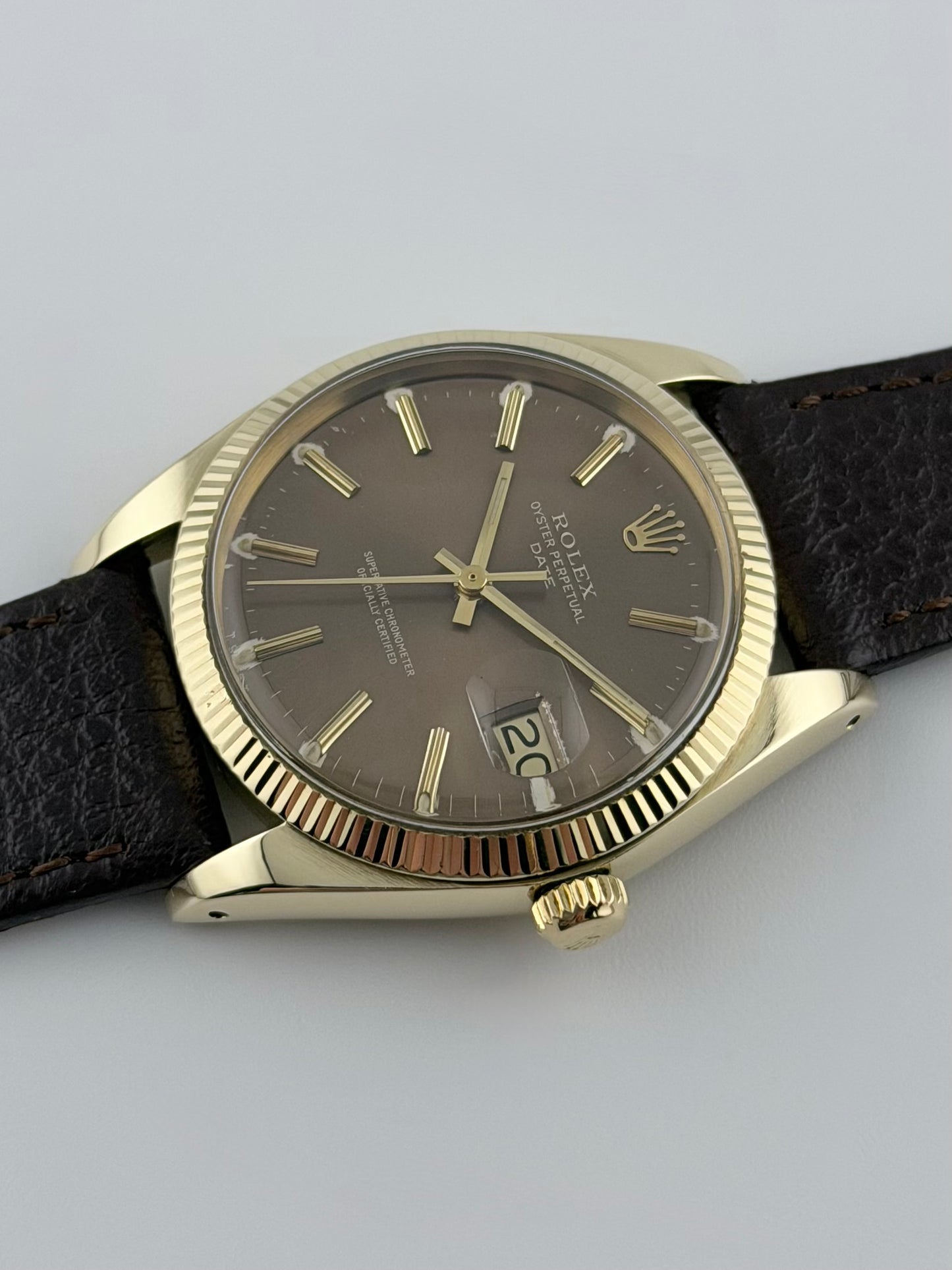 Rolex Oyster Perpetual Date Automatic - 1503 - Ultra Rare Havana Dial - Solid 14ct Gold