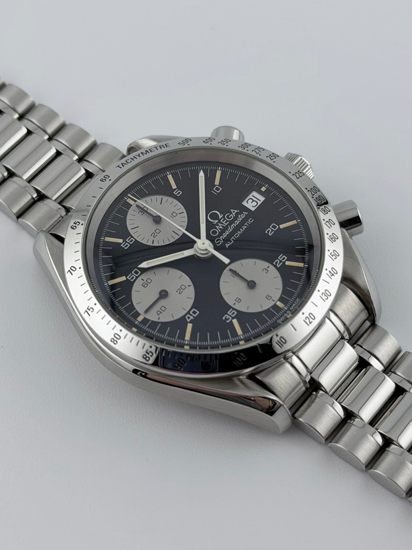 Omega Speedmaster Automatic Date - 175.0043 - Rare Reverse Panda Dial - Box and Papers!