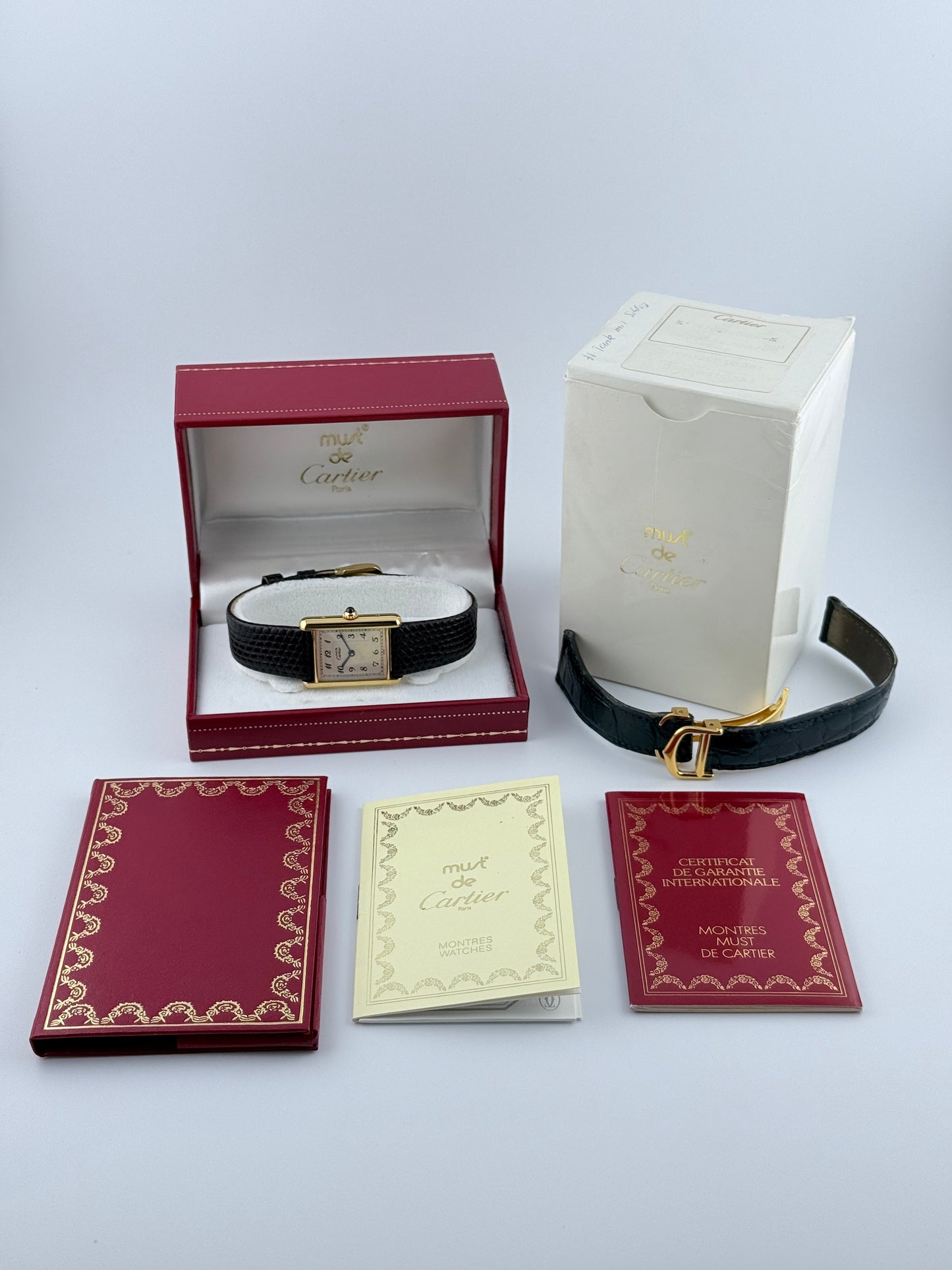 Cartier Vermeil Must De Paris Tank Quartz - 590005 - FULL SET!