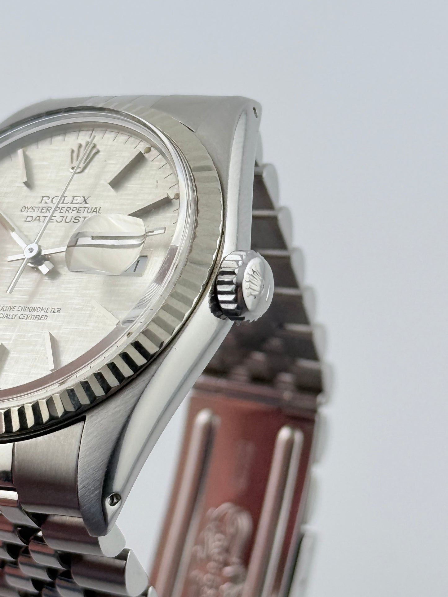 Rolex Datejust Oyster Perpetual - 16014 - White Gold Bezel - Linen Dial