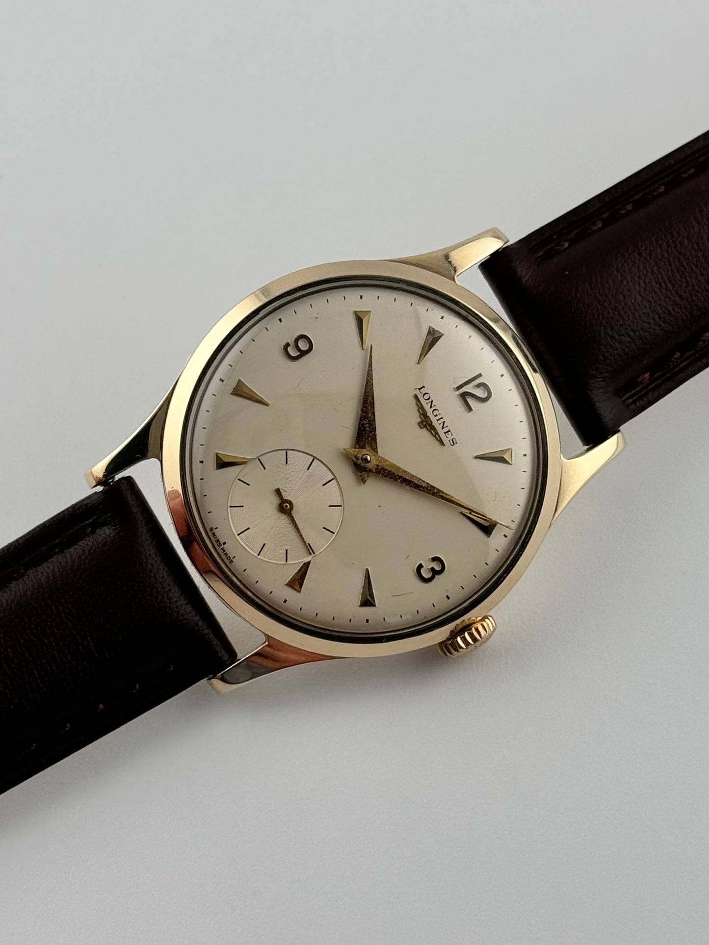 Longines Manual Wind Sub Seconds 9ct Gold