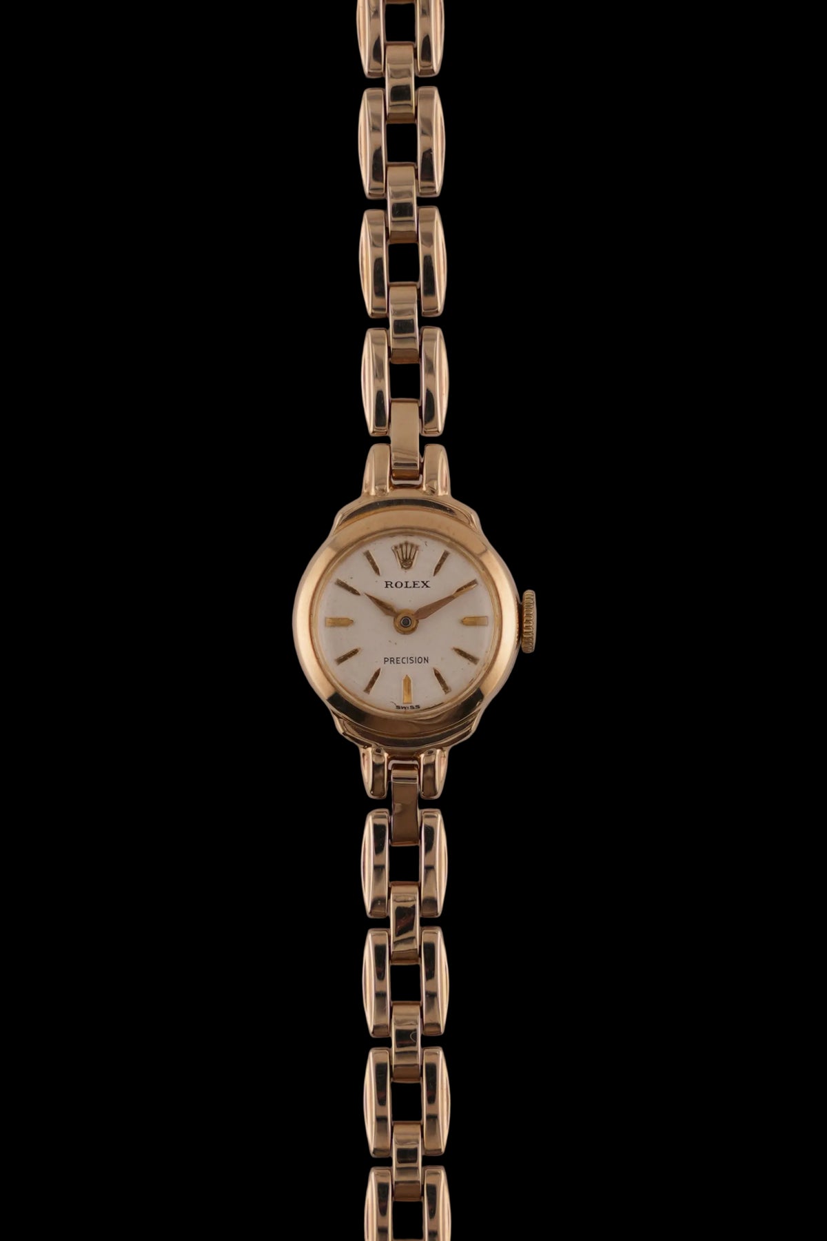 Rolex Precision Ladies Cocktail Watch Manual Wind - 1955 - Solid 9ct Gold - Rolex Gold Bracelet - Boxed