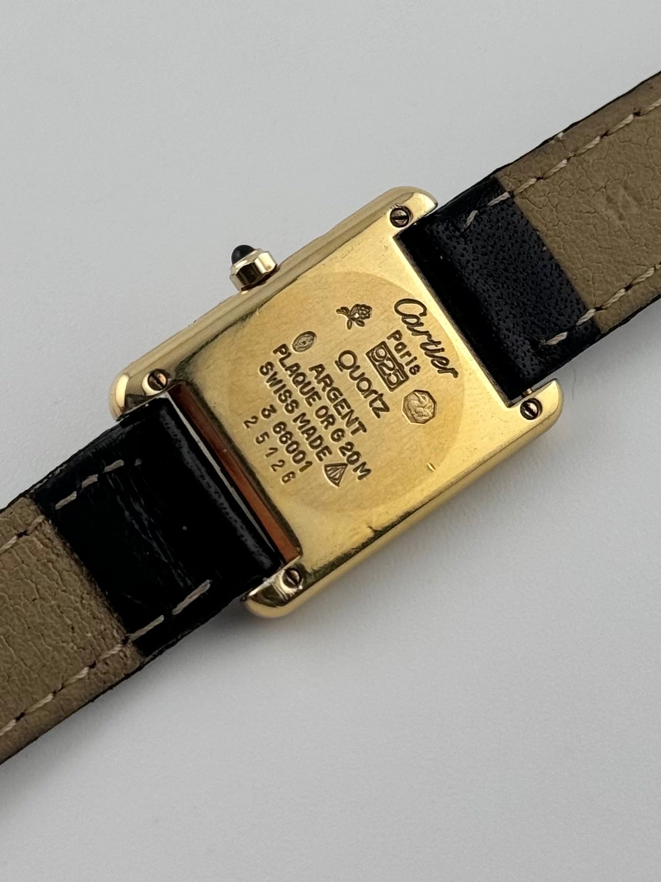 Cartier Tank Must De Cartier Paris - Grey and Black Dial with Gold Roman Numerals - 25426
