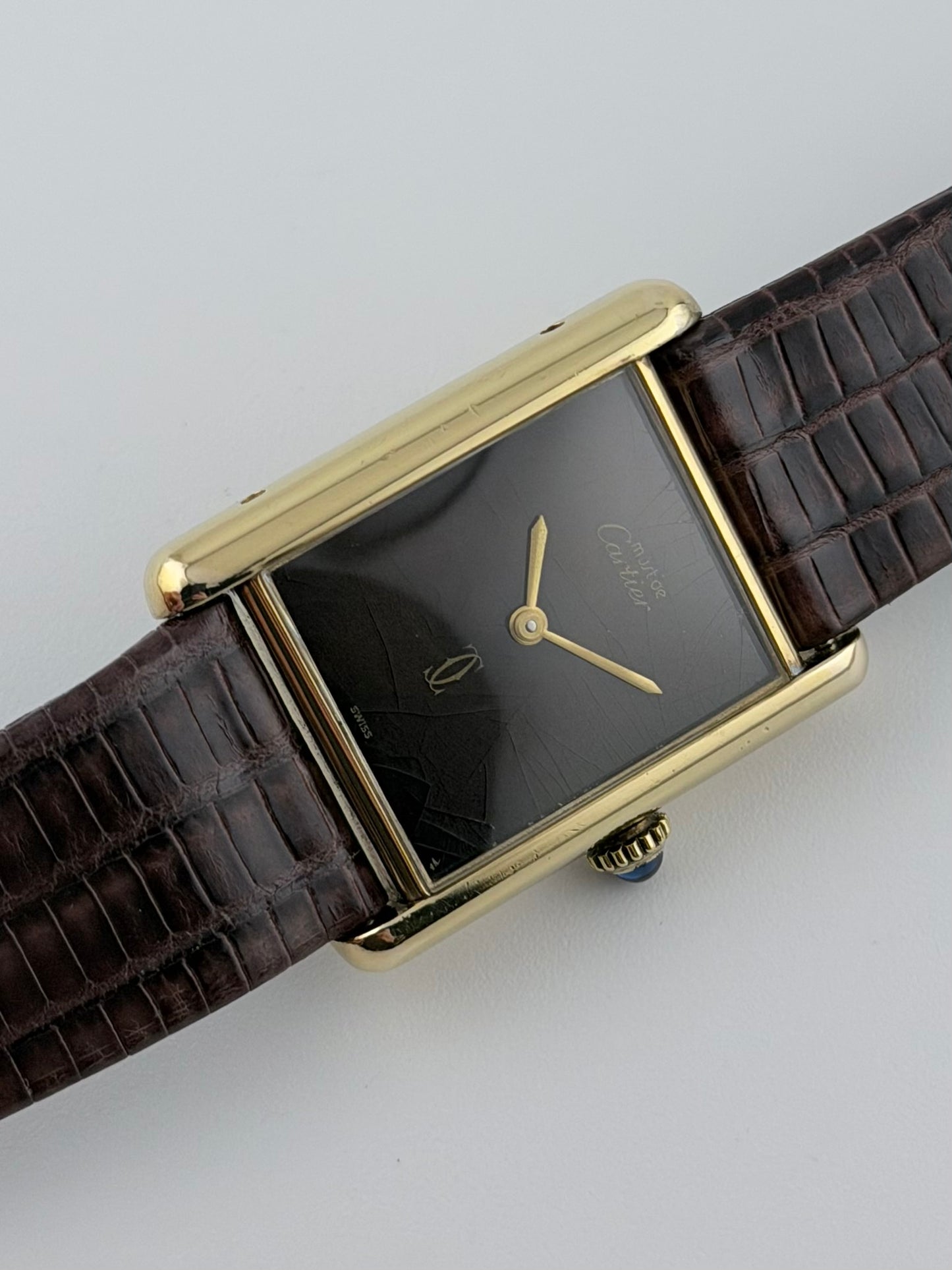 Cartier Must De Paris Tank Manual Wind - 6 - Lacquer Wood-effect Dial