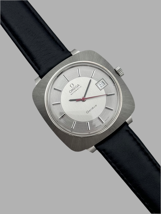 Omega Geneve Automatic Date Record Dial Extremely Rare New Old Stock