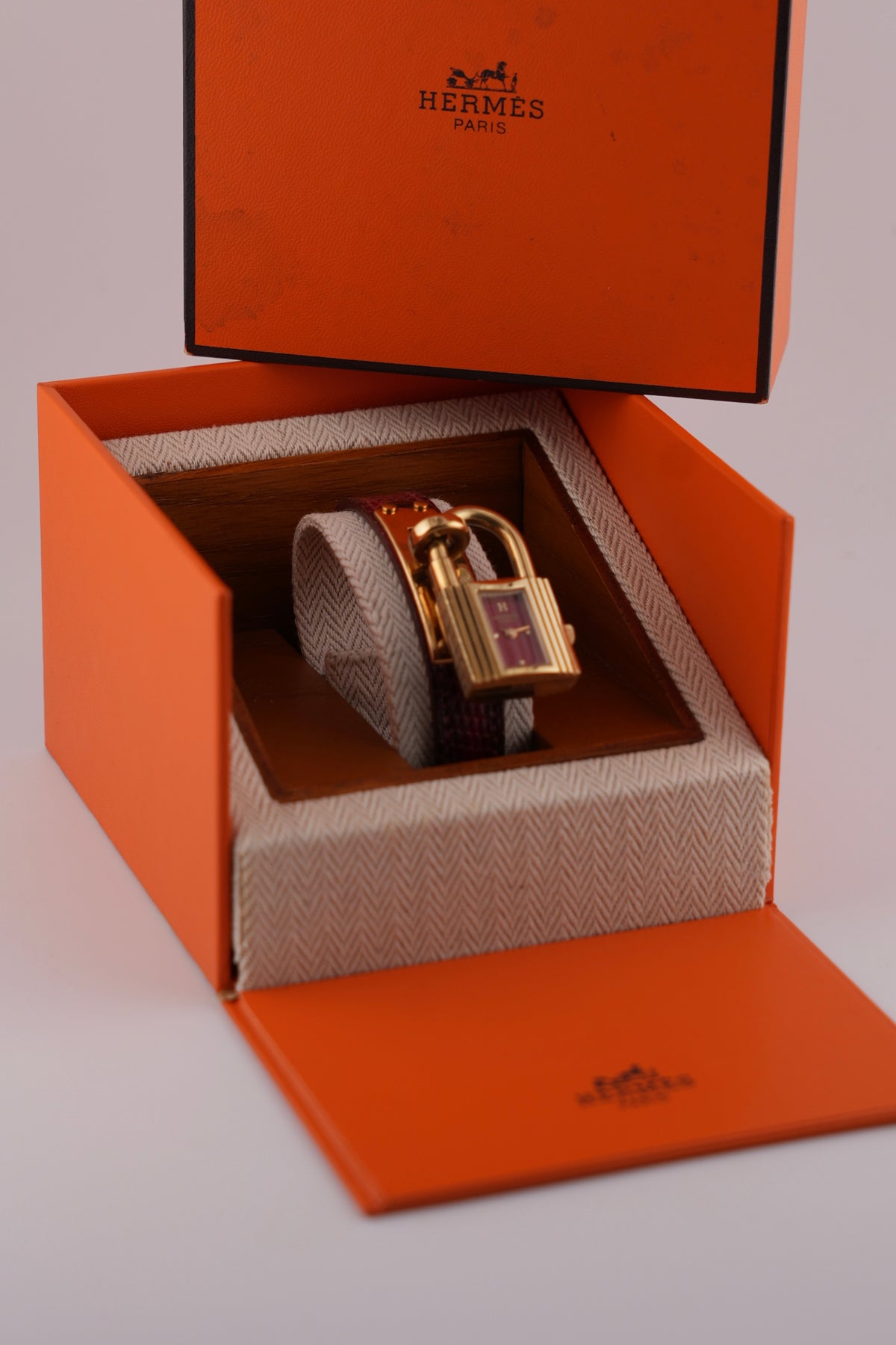 Hermes Paris Kelly Lock Watch -  Red - with Box