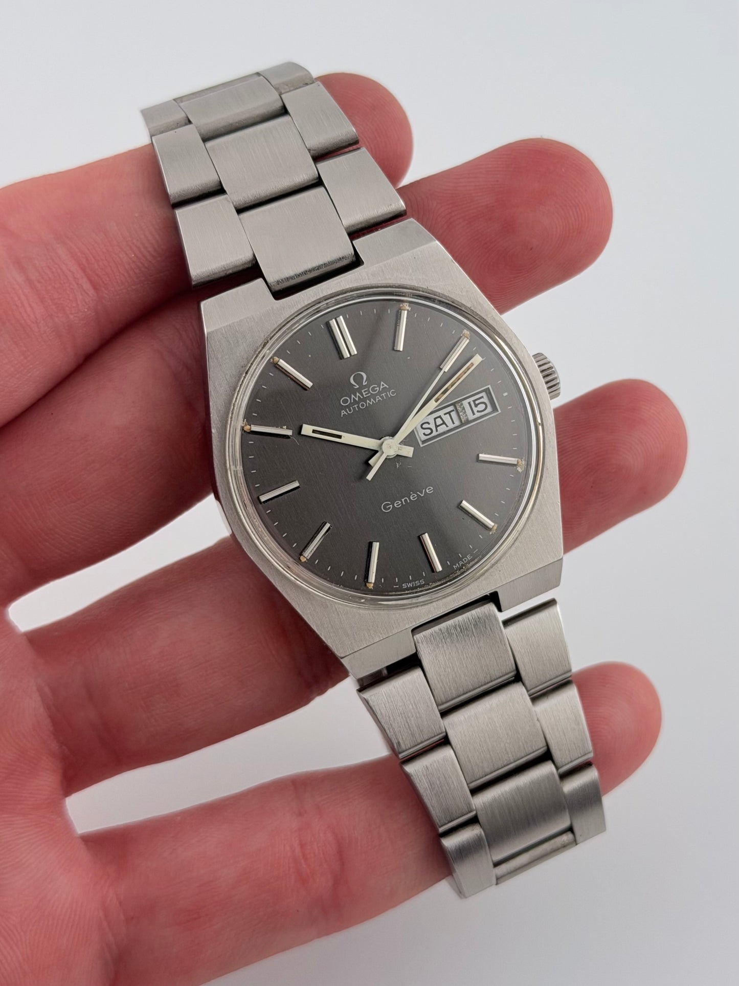 Omega Geneve Automatic Day-Date 166.0125 - Rare Grey Dial