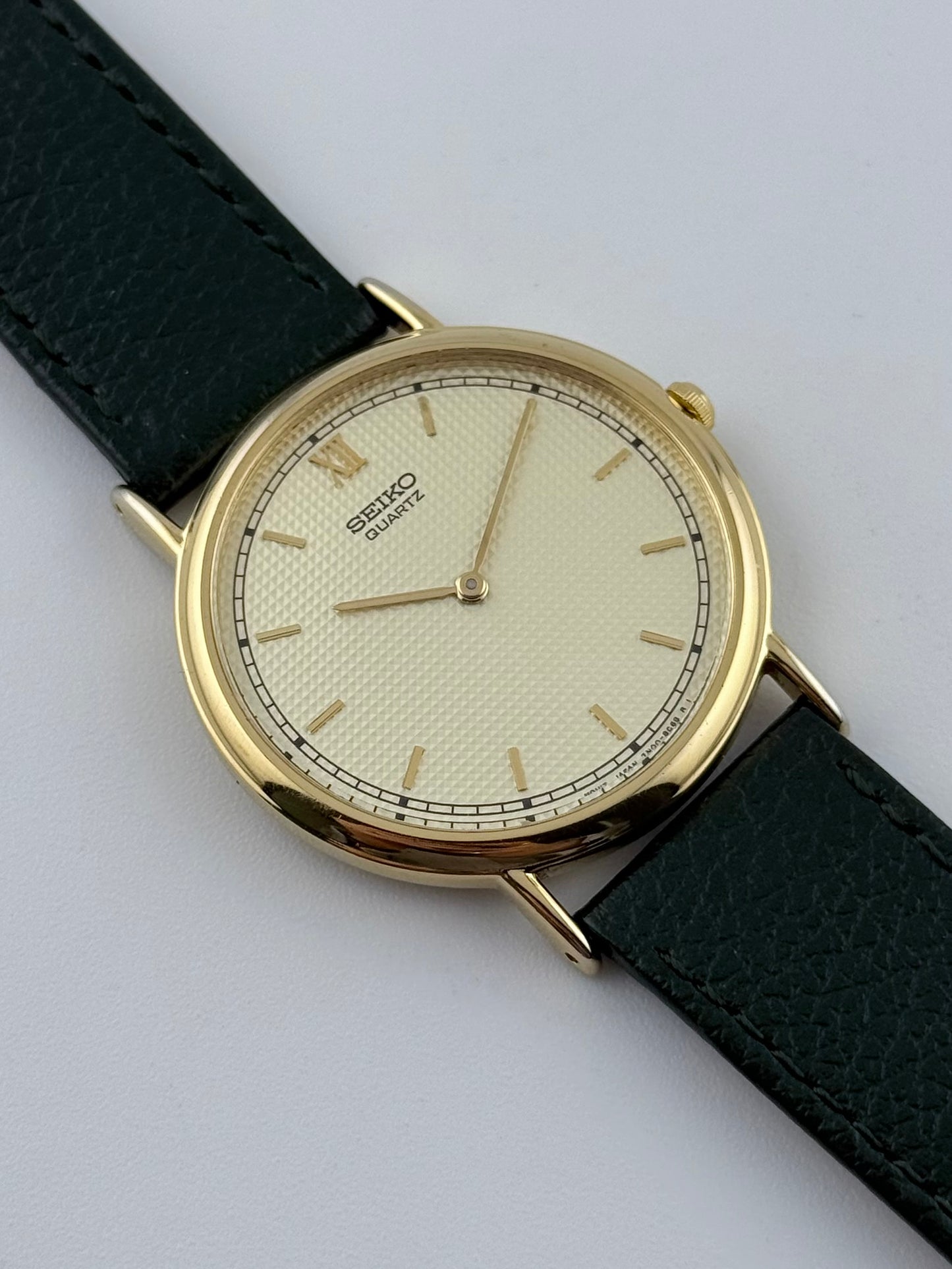 Seiko Quartz Dress Watch - 7N00-8A00 - Waffle Dial
