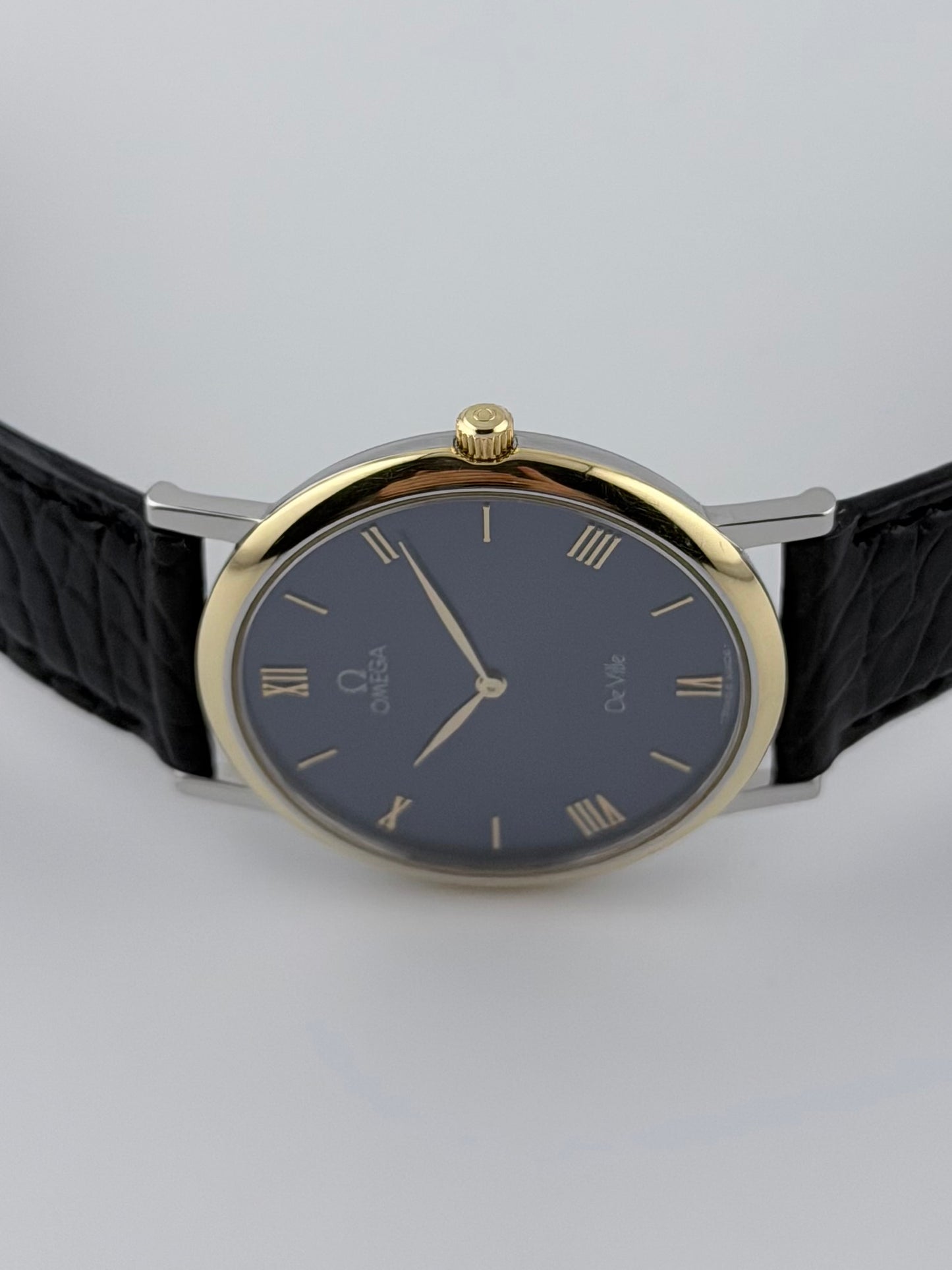 Omega DeVille Quartz - 195.2378 - Blue Sunburst Dial - Original Strap and Buckle