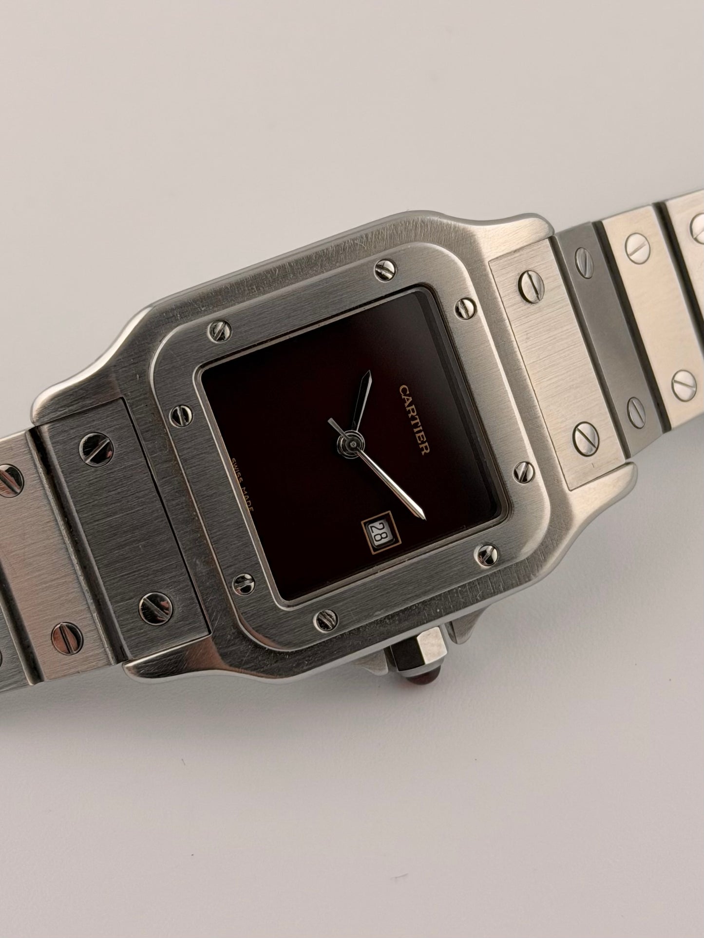 Cartier Santos Carree Automatic - Ultra Rare Burgundy - 2960 - Original Box