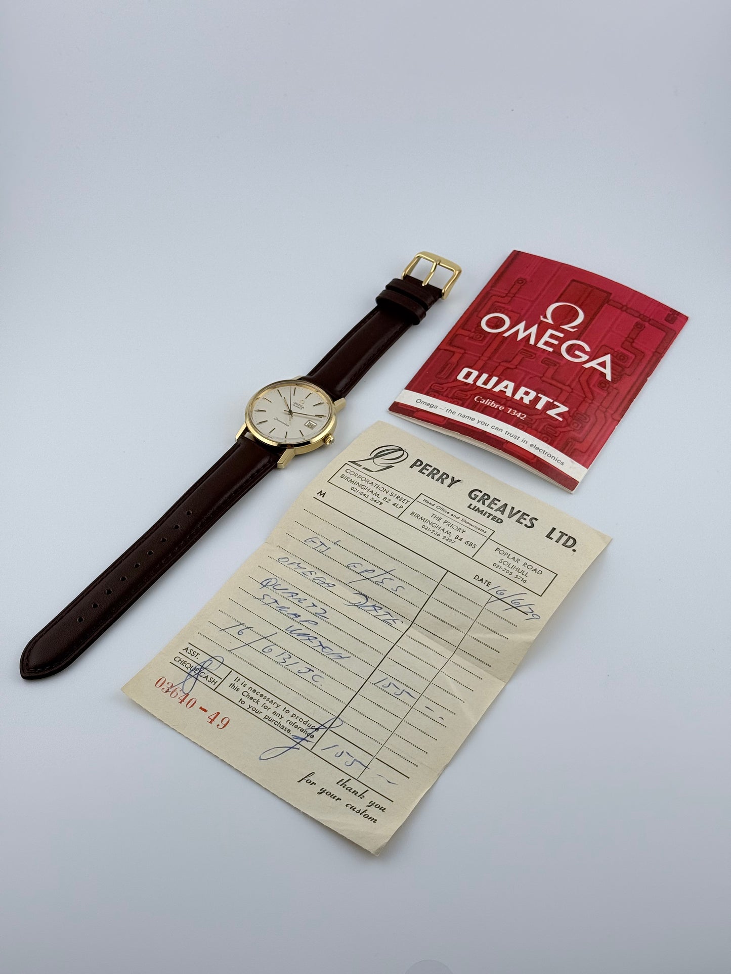 Omega Seamaster Quartz Date 196.0079 - Original Purchase Receipt