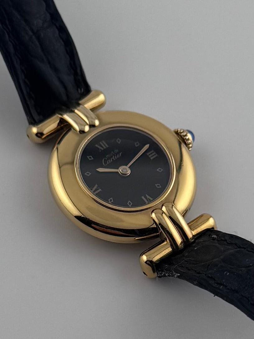 Cartier must de Colisee Quartz - 590002 - Ladies - Onyx Dial original box and strap