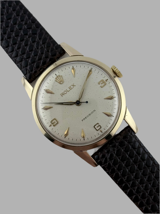 Rolex Precision Manual Wind 9ct Gold - Rare Explorer Dial