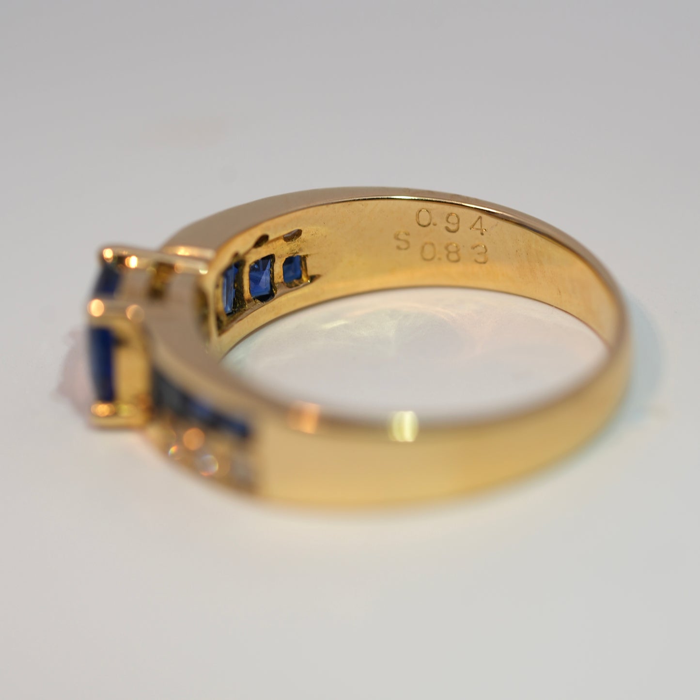Sapphire & Diamond Staircase Ring 18k Gold