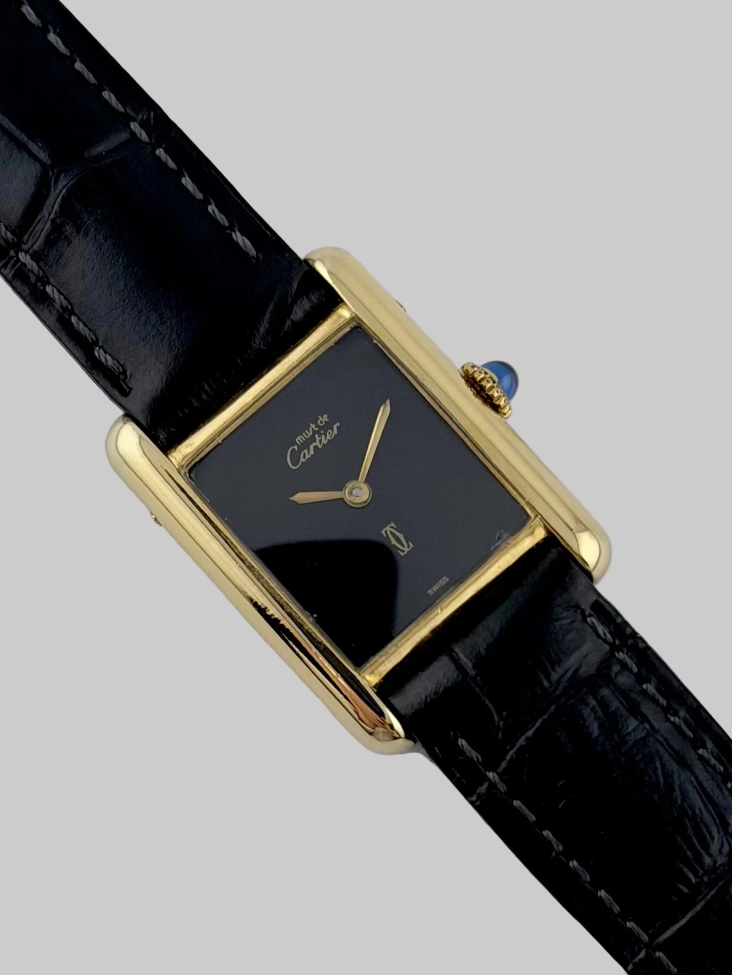 Cartier Must de Paris Tank Manual Wind - 3 - Black Dial - Ladies