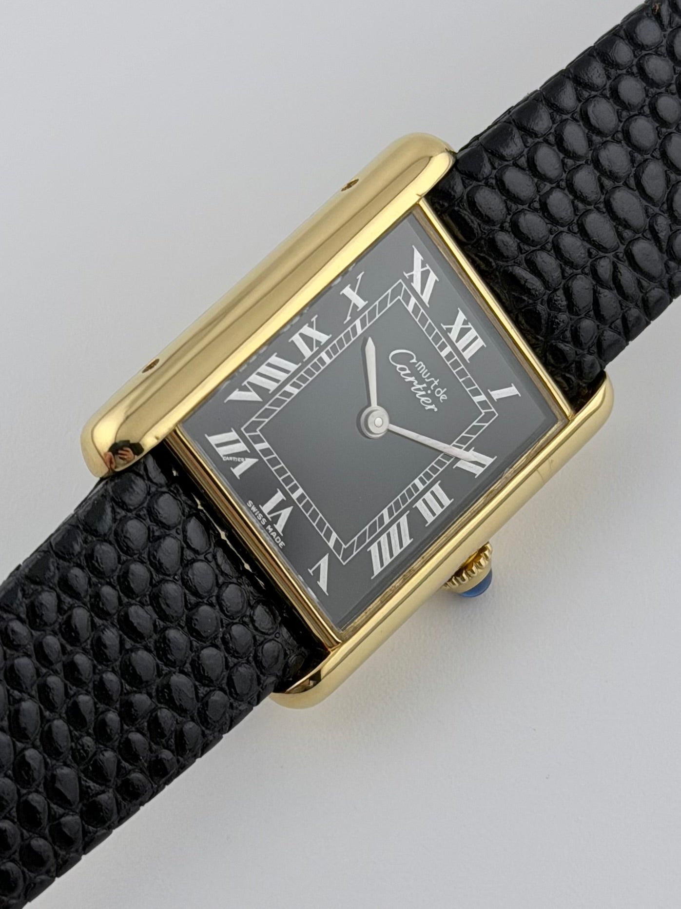 Cartier Must De Tank Manual Wind - 6 - Black Dial - Exception Condition with Papers